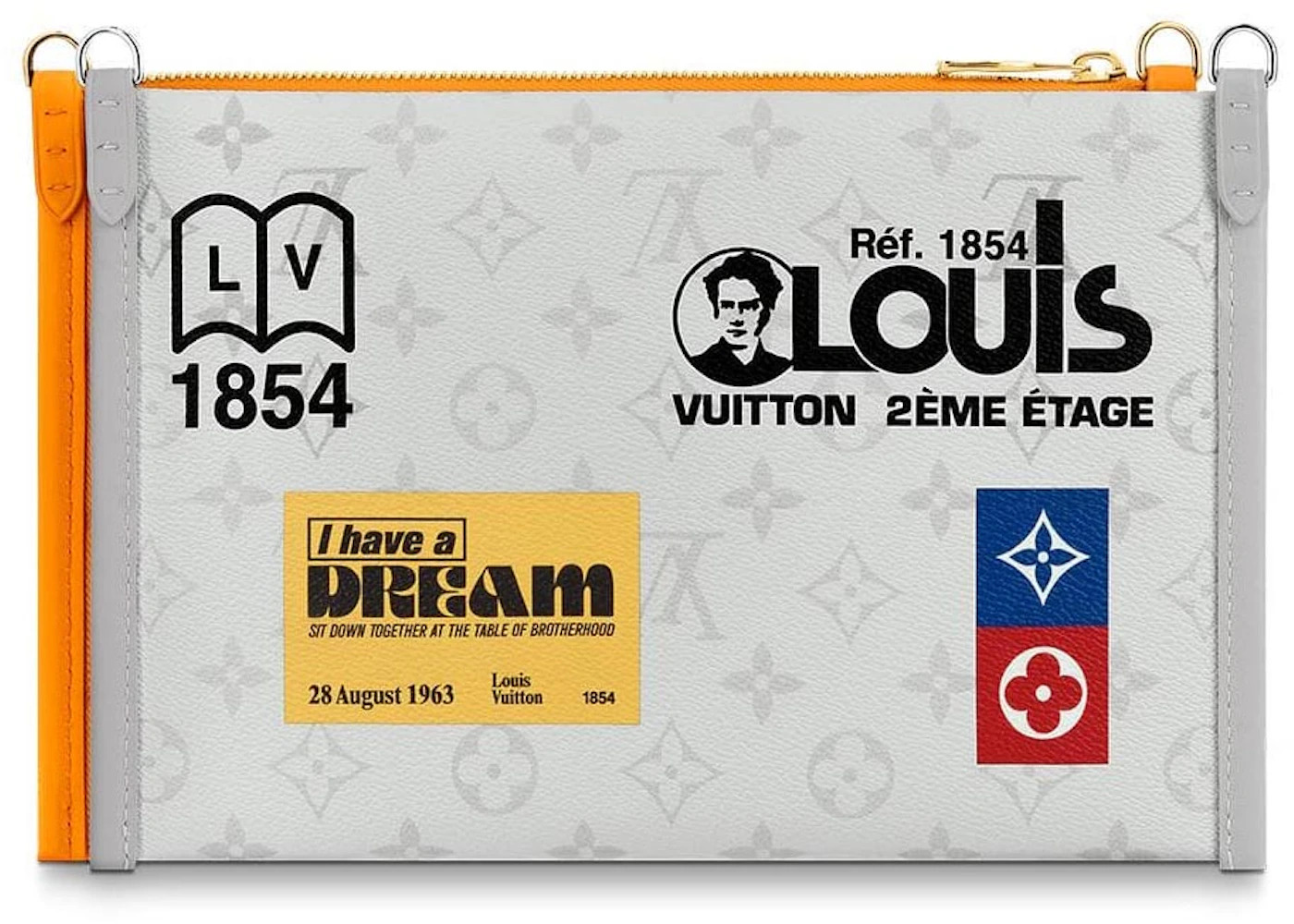 Louis Vuitton Double Flat Messenger Monogram Logo Story White/Orange - 2