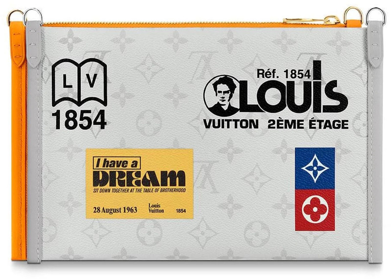 Louis Vuitton Louis Vuitton Double Flat Messenger Monogram Logo Story White/Orange outlook