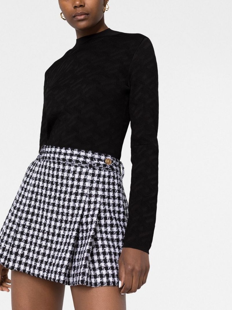 pleated houndstooth miniskirt - 3