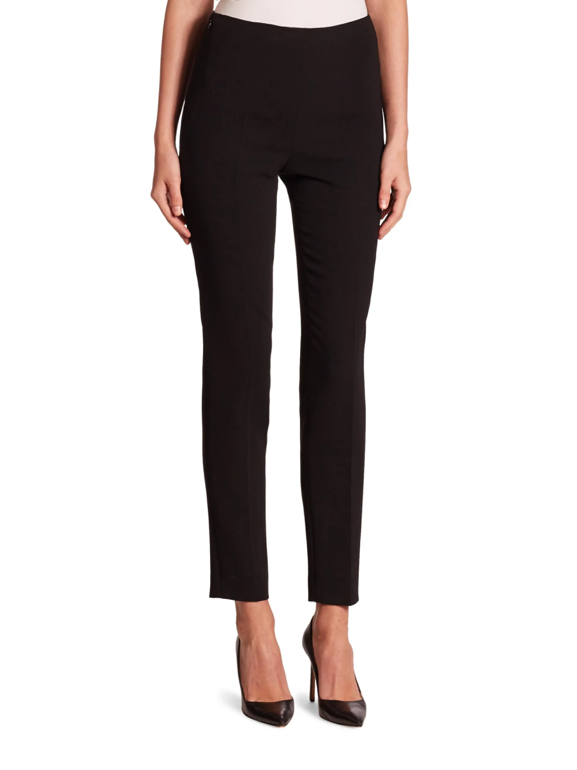 Women's Melissa Double-Face Wool Pants - Black - 1