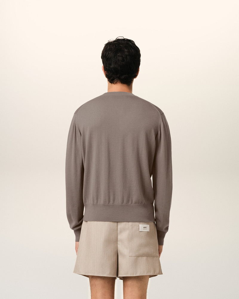 BEIGE WOOL AMI DE COEUR CREW NECK SWEATER 5