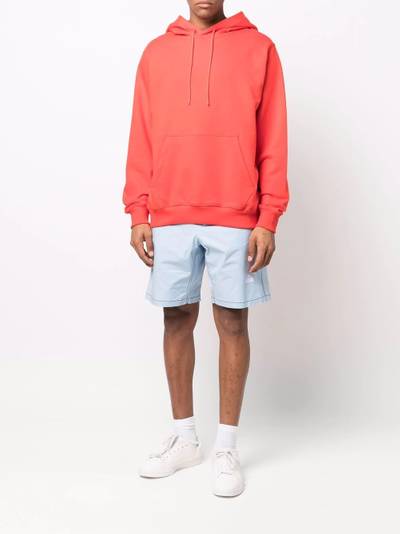 MSGM logo-print cotton hoodie outlook