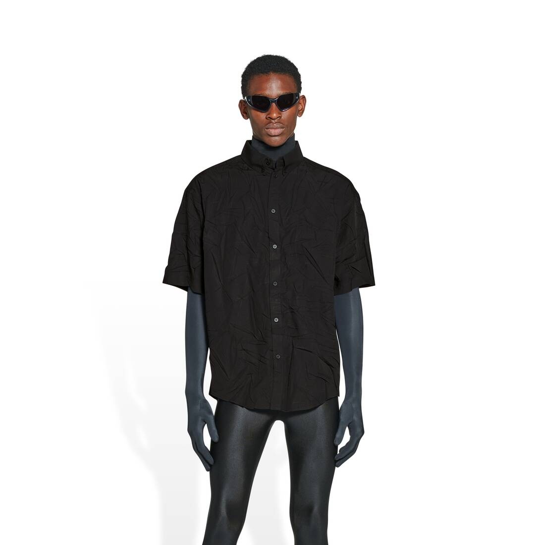 Men's Licence Short Sleeve Shirt Large Fit in Black - 5