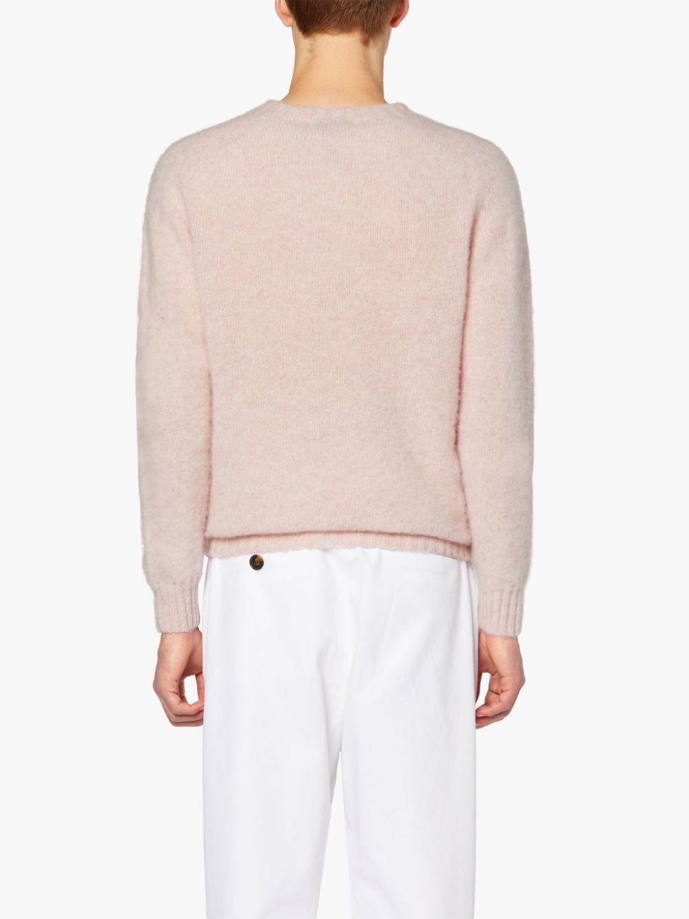 HUTCHINS PASTEL PINK WOOL CREWNECK SWEATER - 4