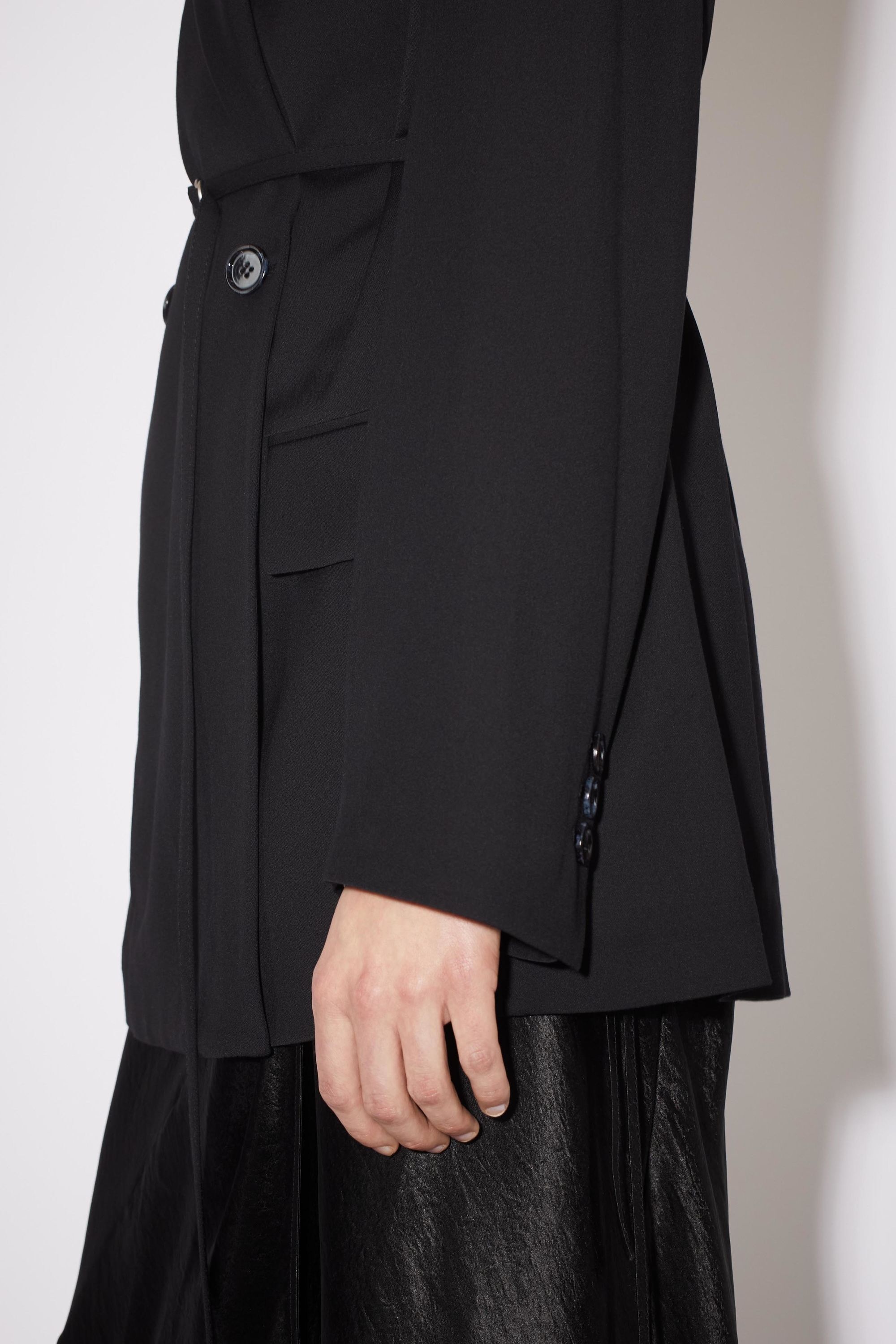 Double breasted belt suit jacket - Black - 5