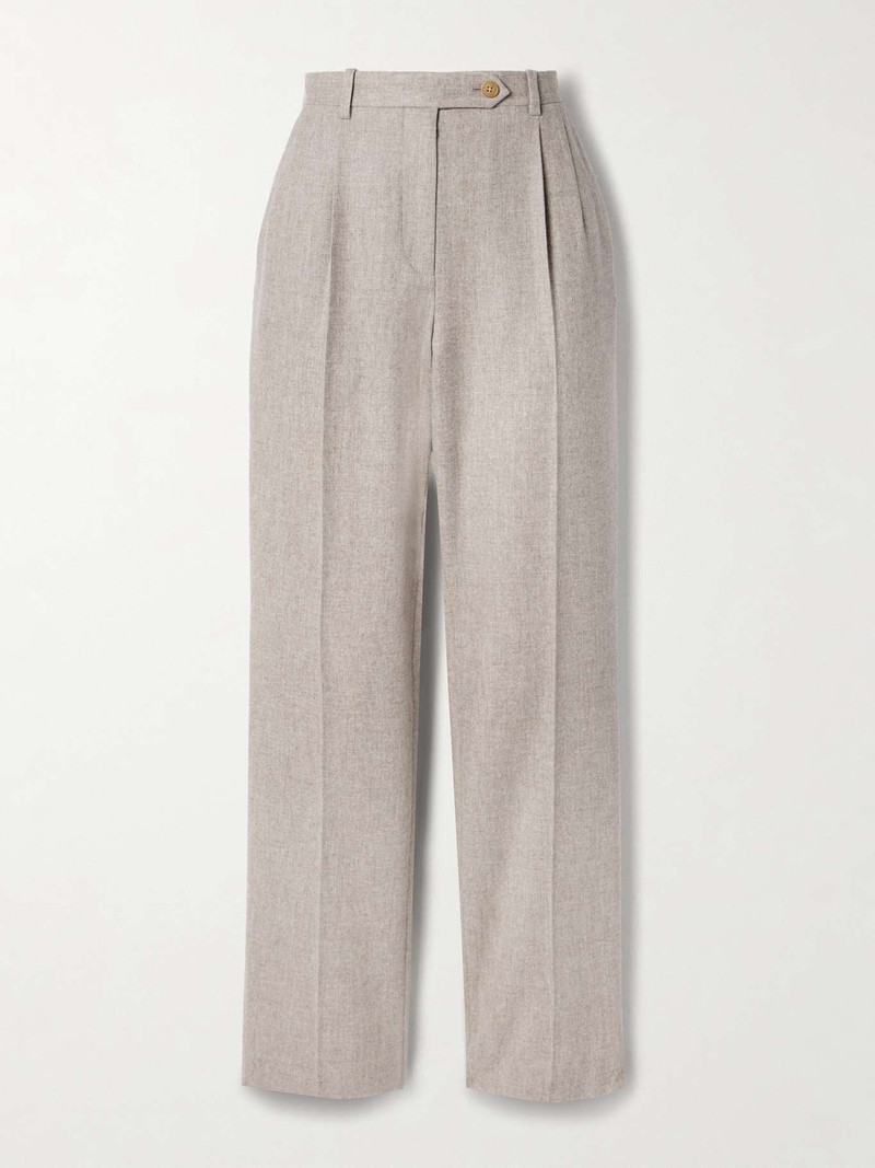 Norbert brushed wool and cashmere-blend straight-leg pants Cream 1