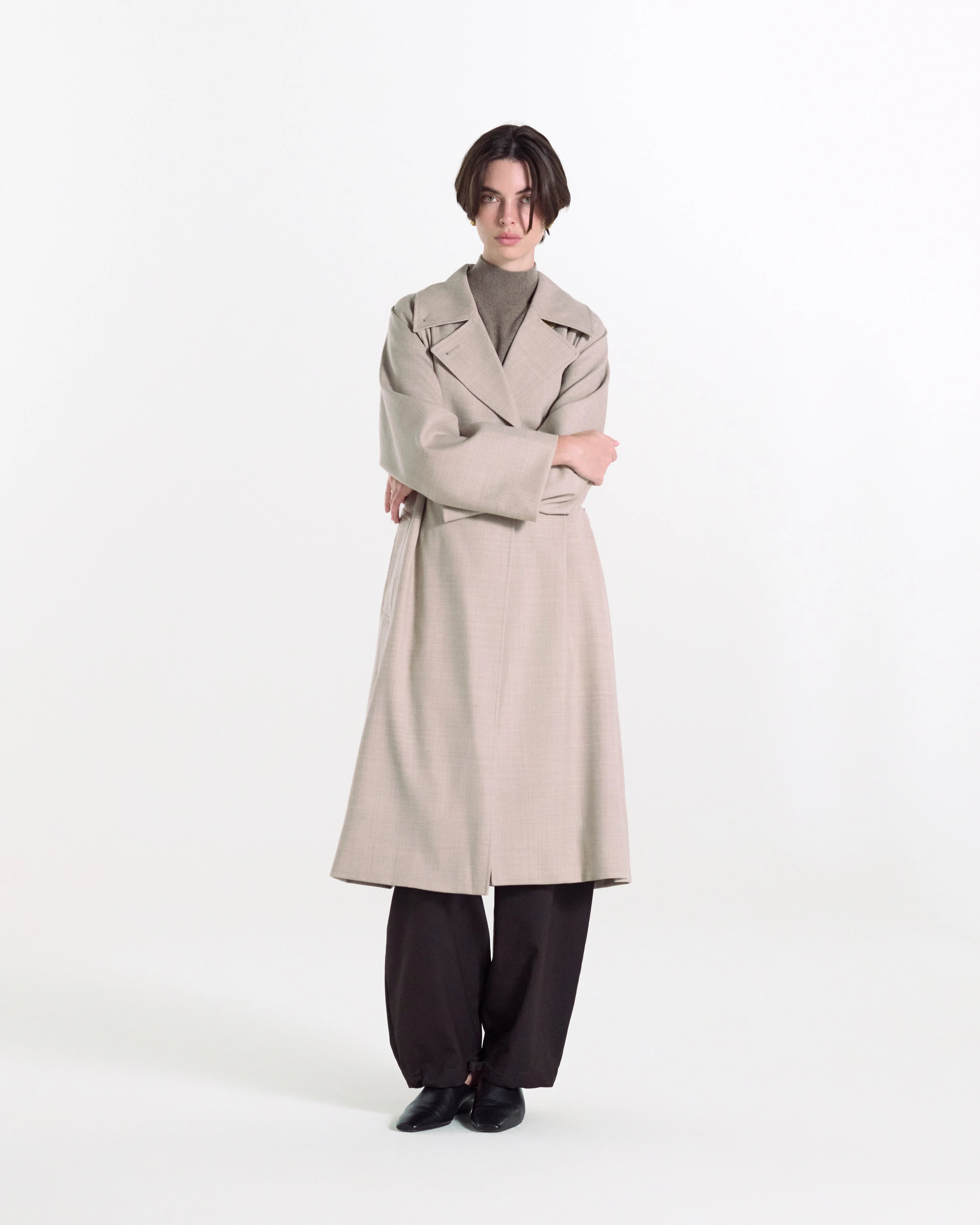 Laggan Belted Wool Gabardine Trench Coat - 1