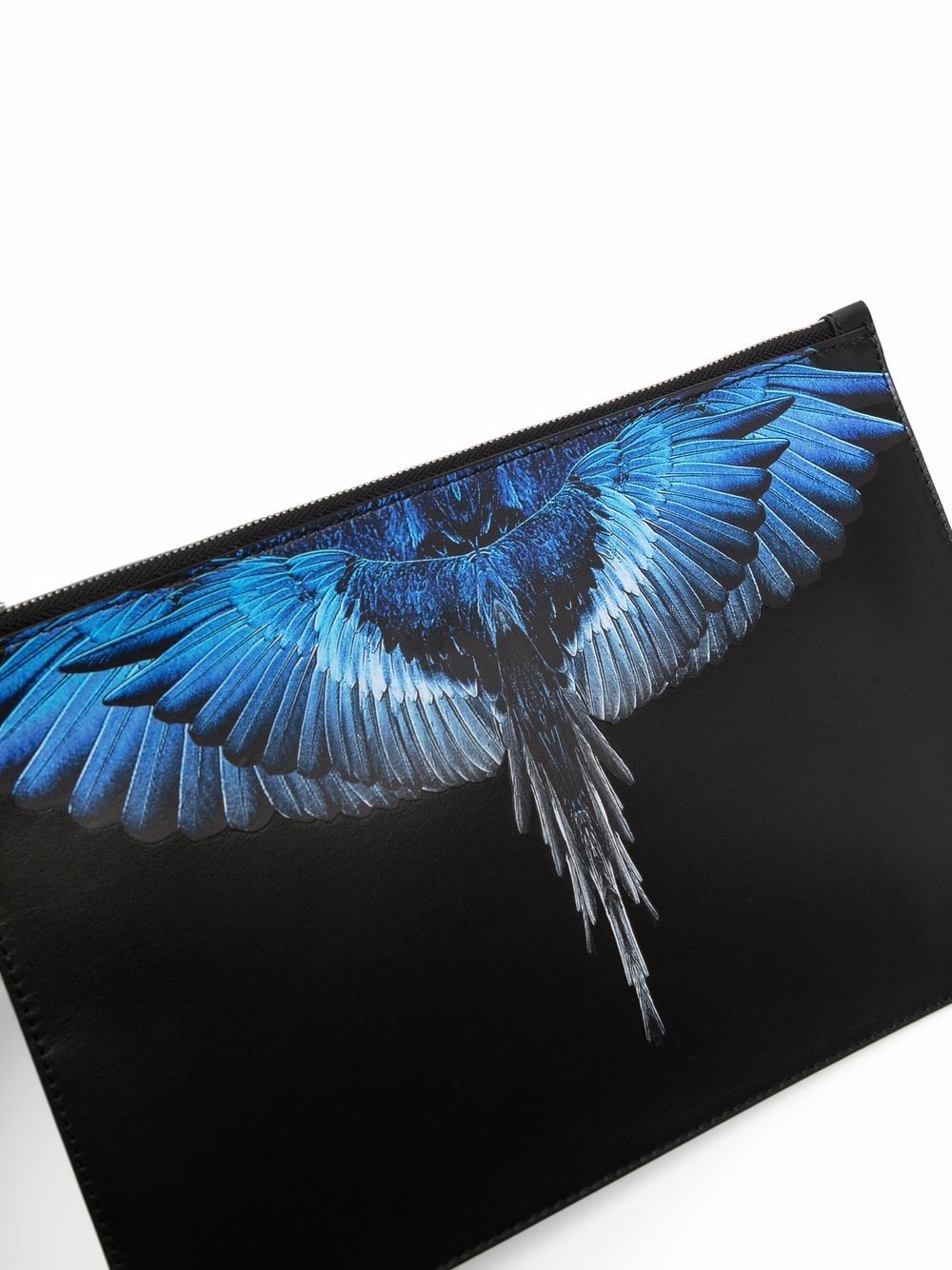 Wings-print leather pouch bag - 4