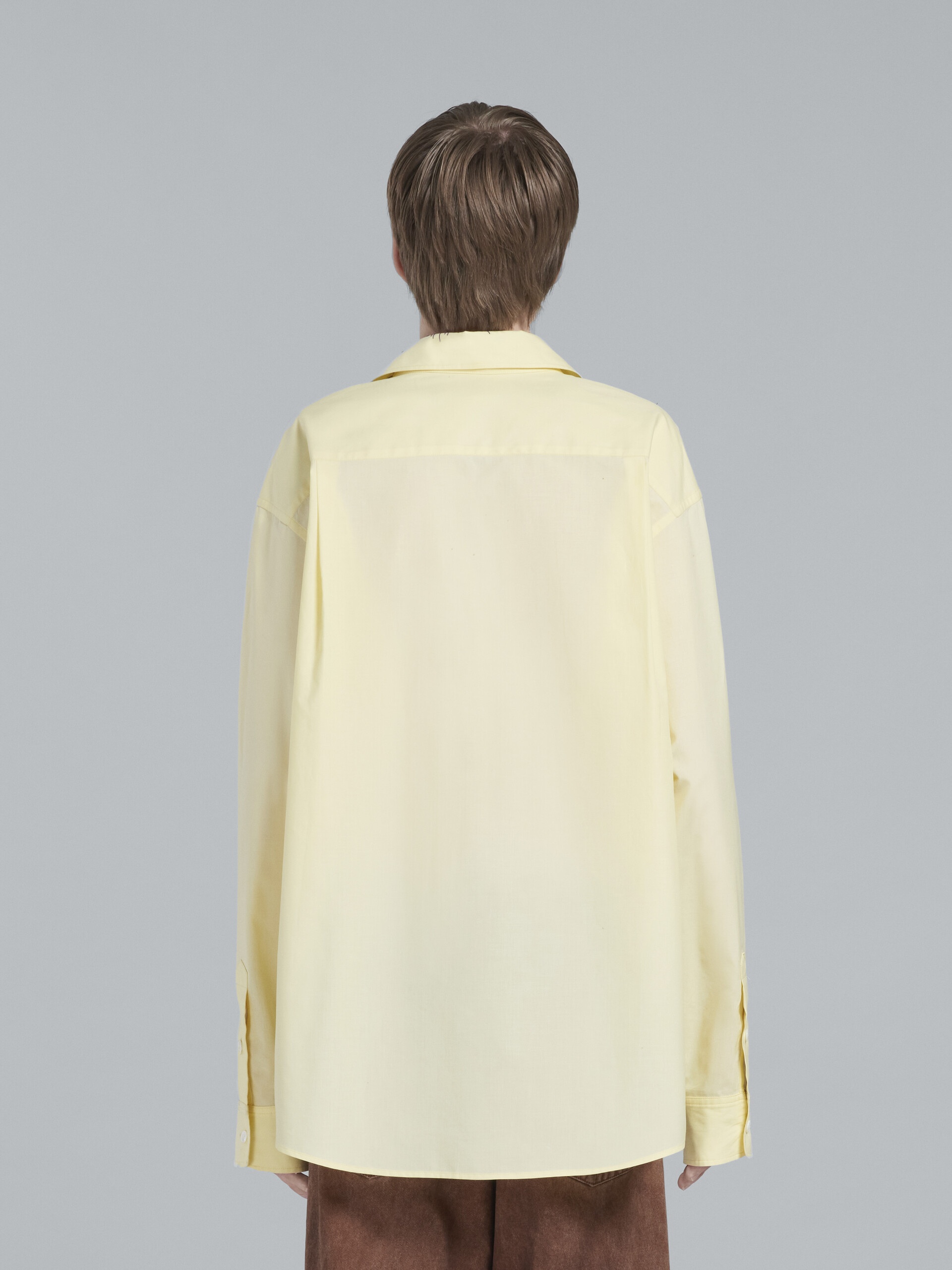 YELLOW RELAXED-FIT COTTON SHIRT WITH TEARS - 3