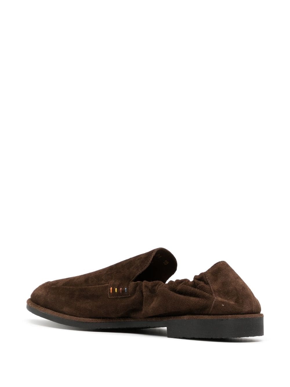 leather suede elasticated loafers - 3