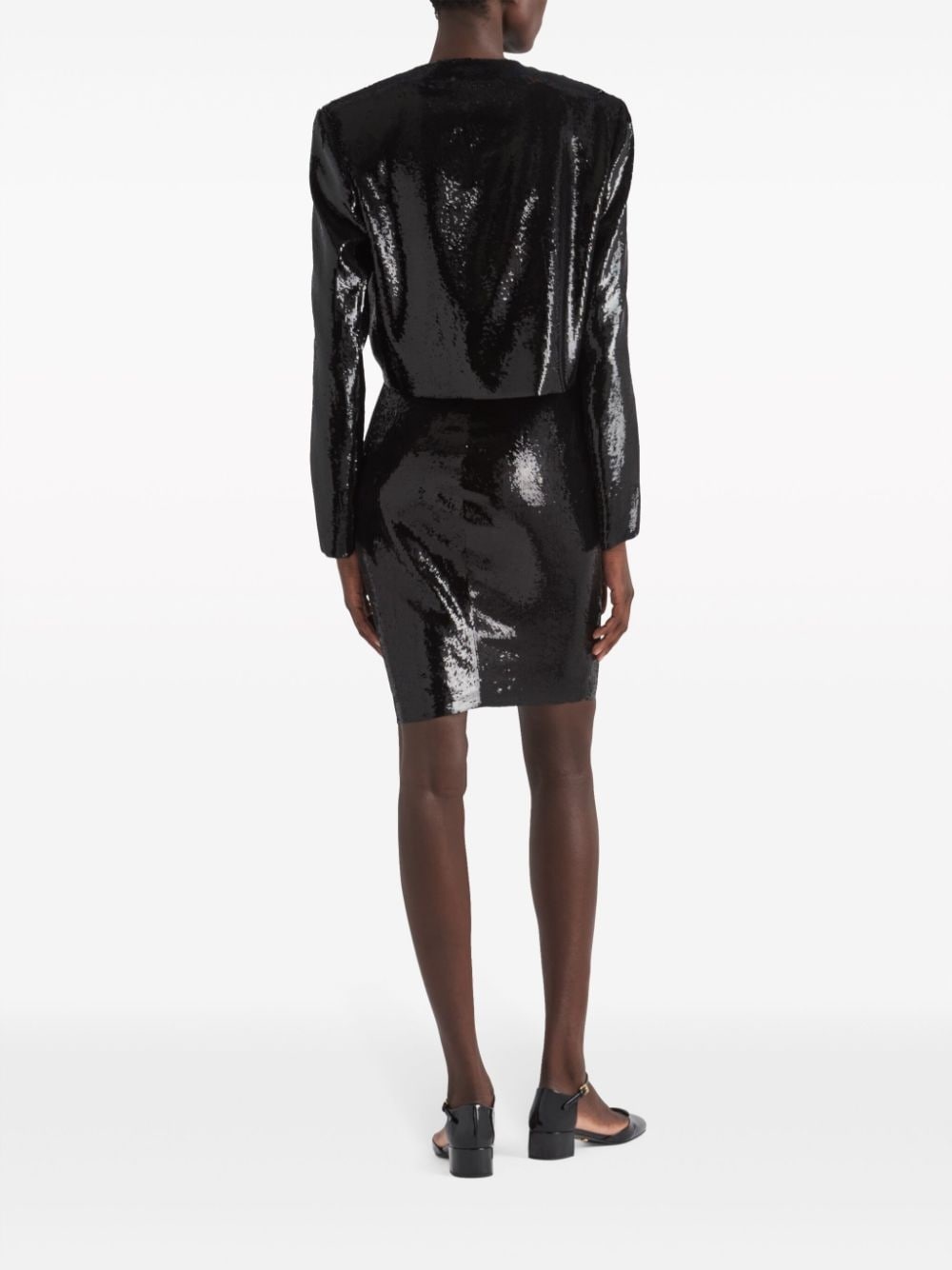 sequinned cropped jacket - 3