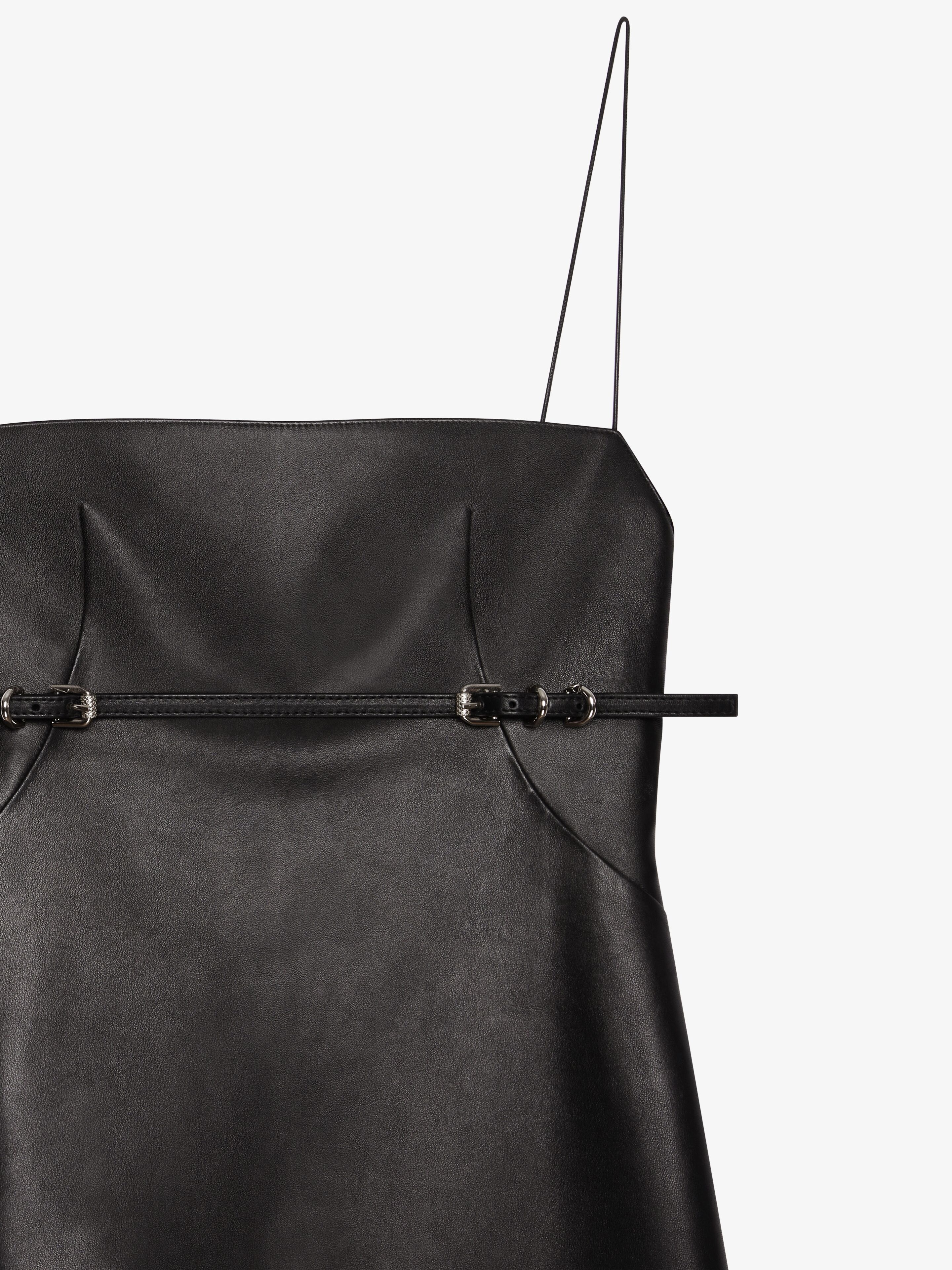 VOYOU STRAPS DRESS IN LEATHER - 5