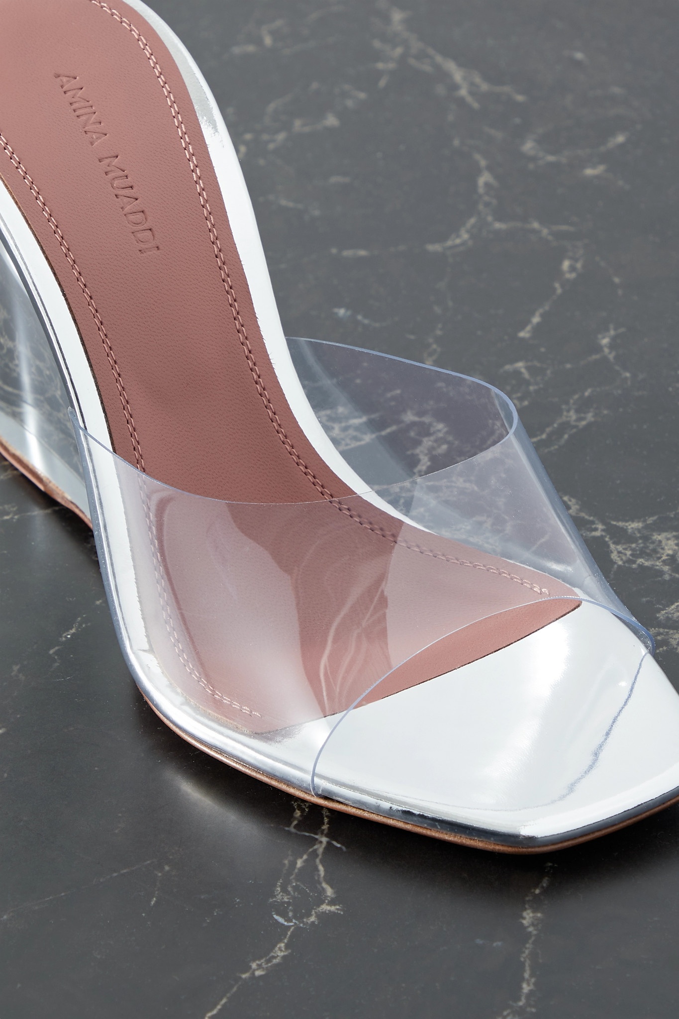 Lupita Glass PVC wedge mules - 4