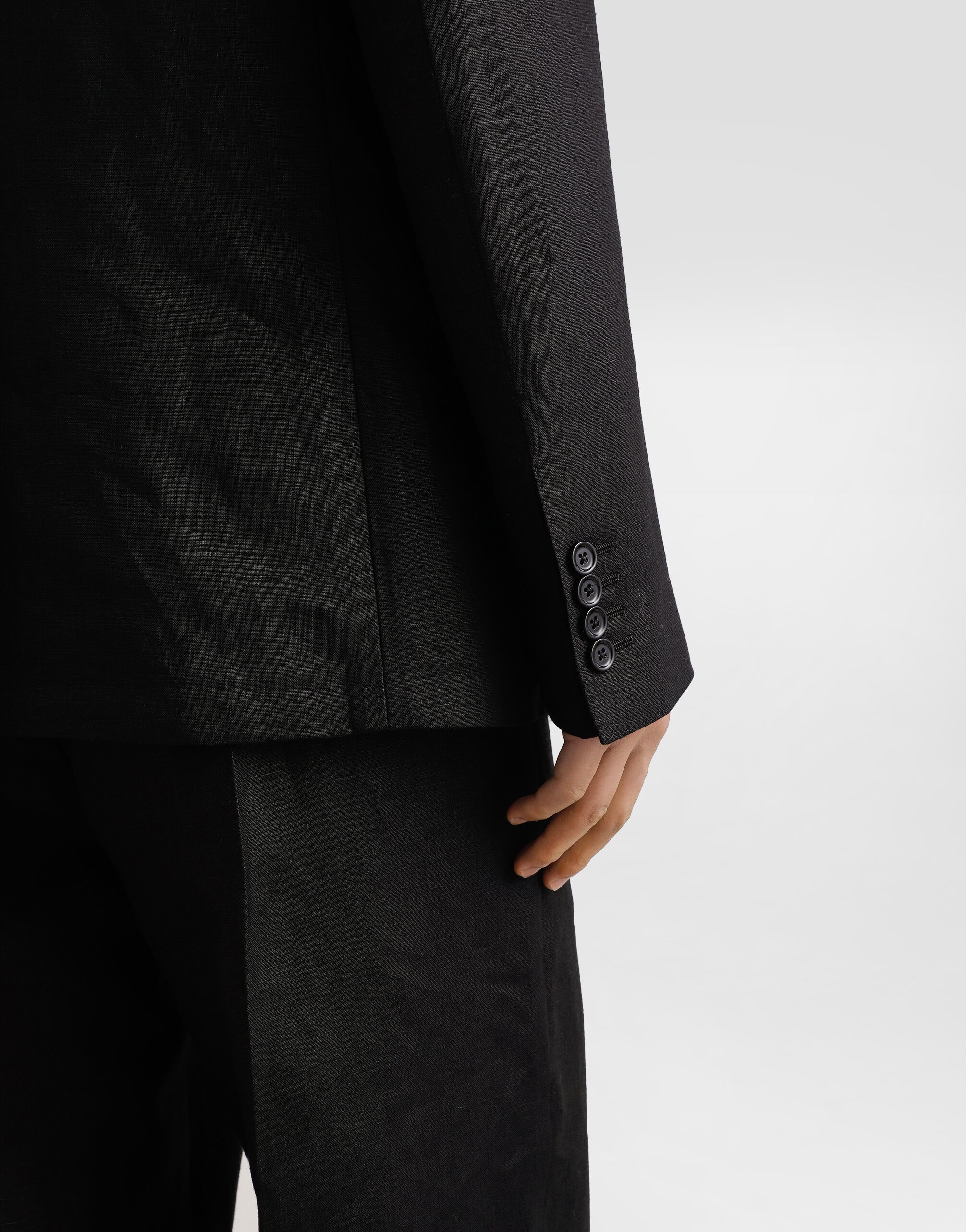 Single-breasted linen fabric jacket - 5