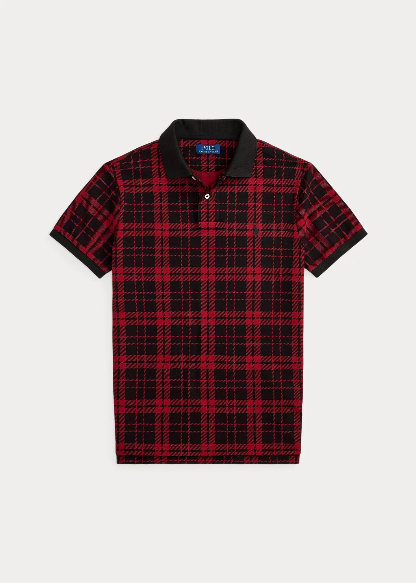 Custom Slim Fit Plaid Mesh Polo Shirt - 1