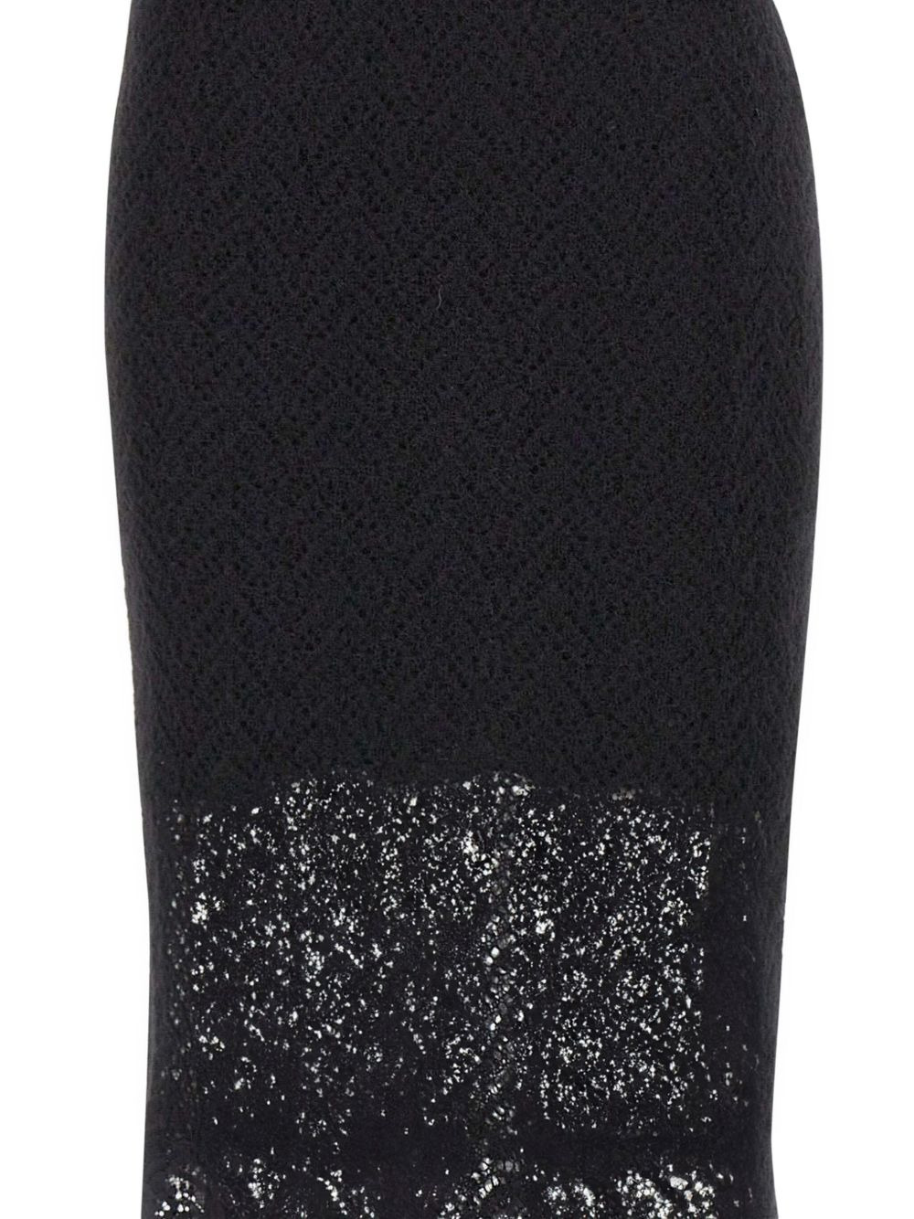 textured lace-detailed midi skirt - 5