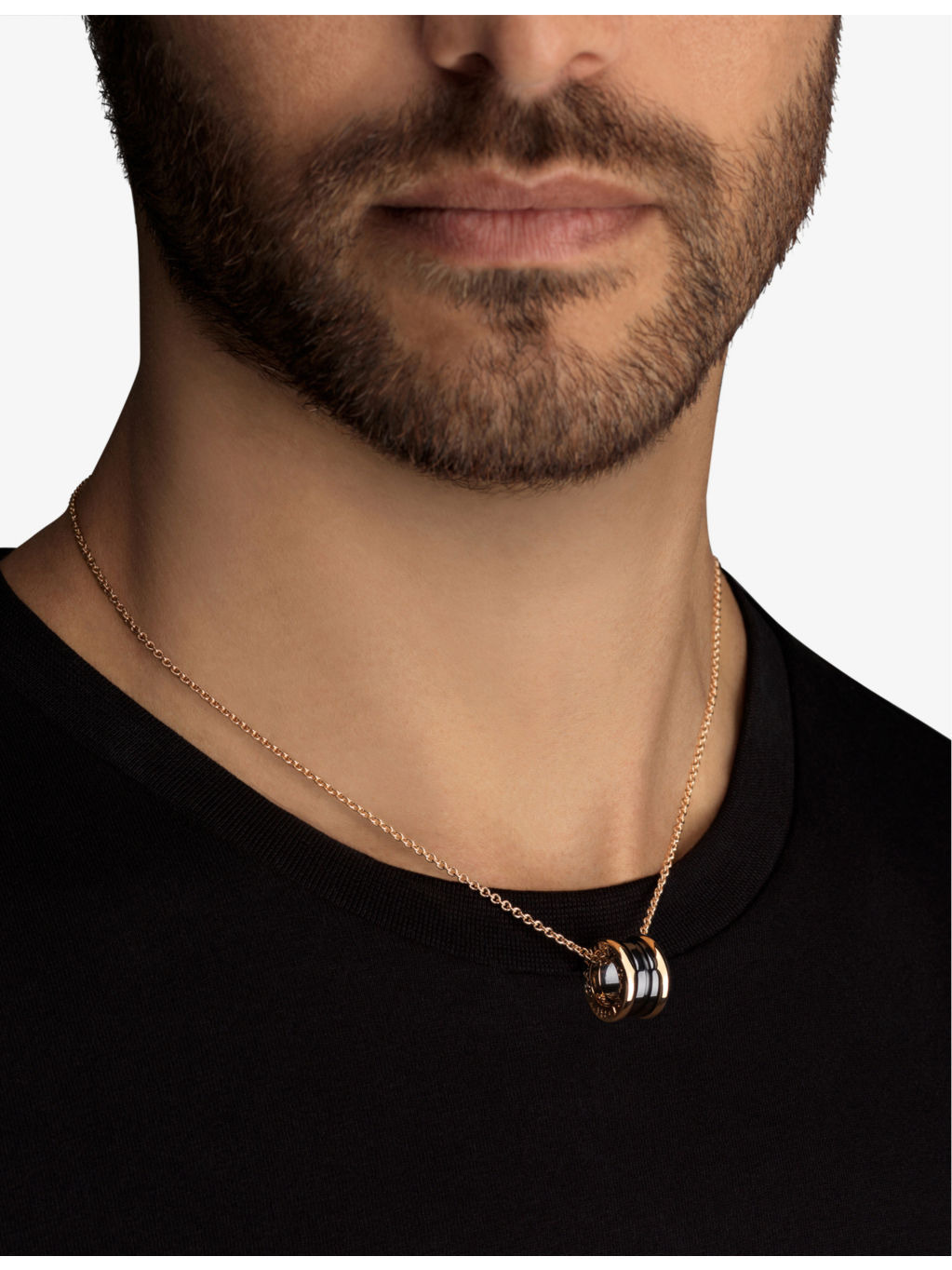 B.zero1 18ct rose-gold and ceramic pendant necklace - 4
