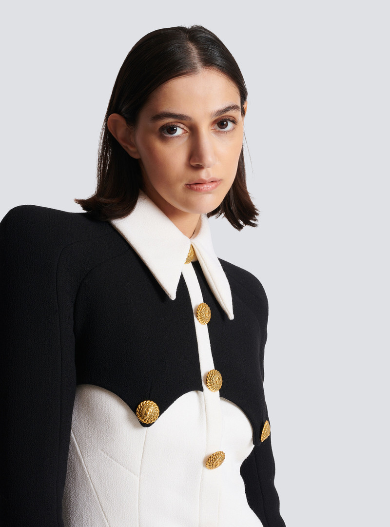 Short buttoned crepe dress 9