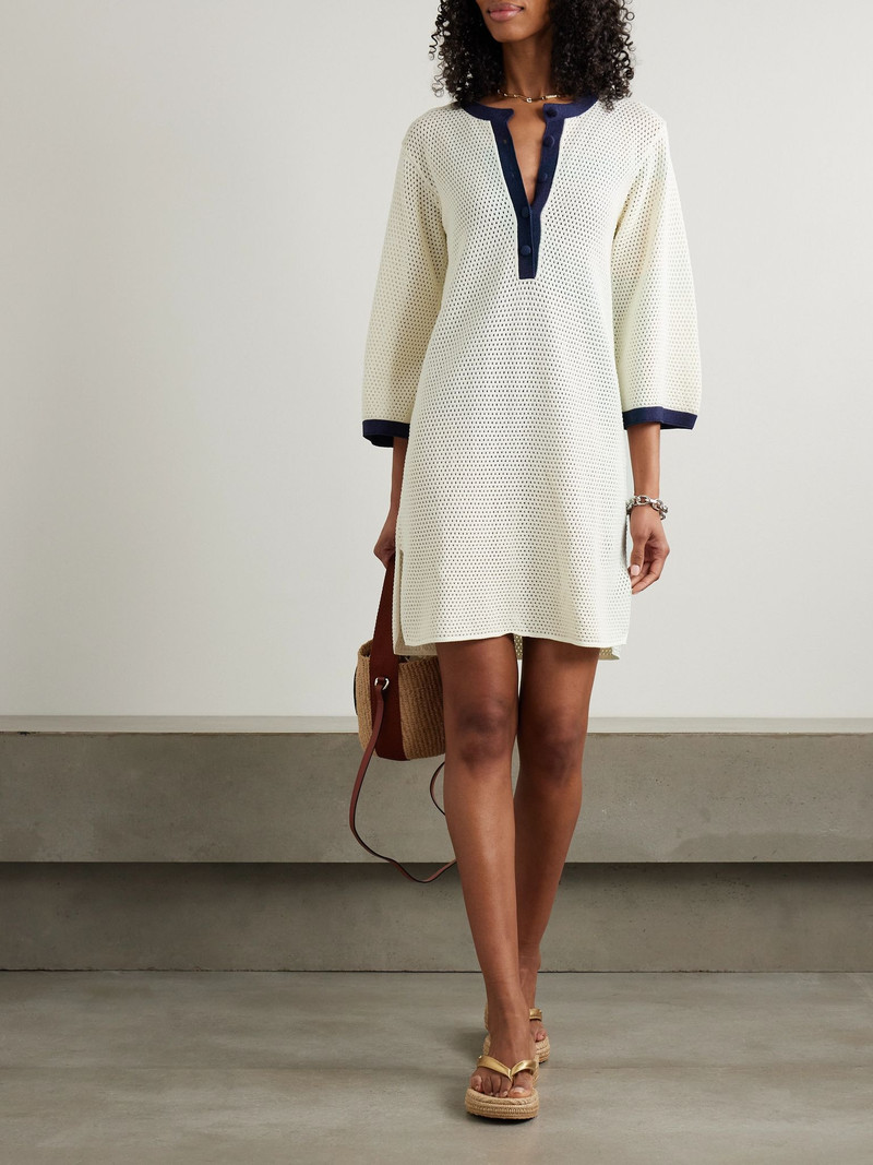 ERES Albatros open-knit cotton-blend mini dress Ecru outlook