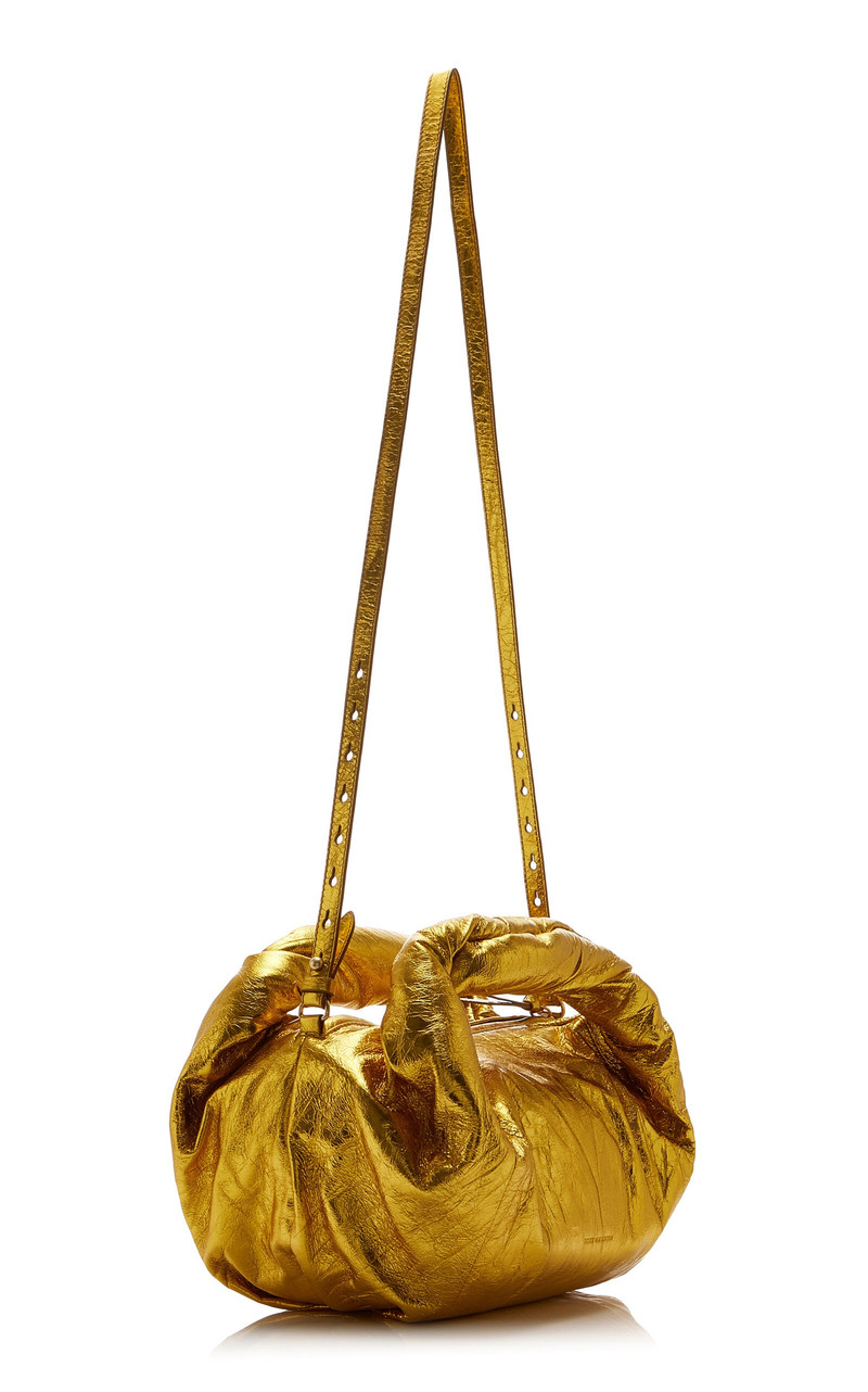 Twist Metallic Leather Bag gold 5