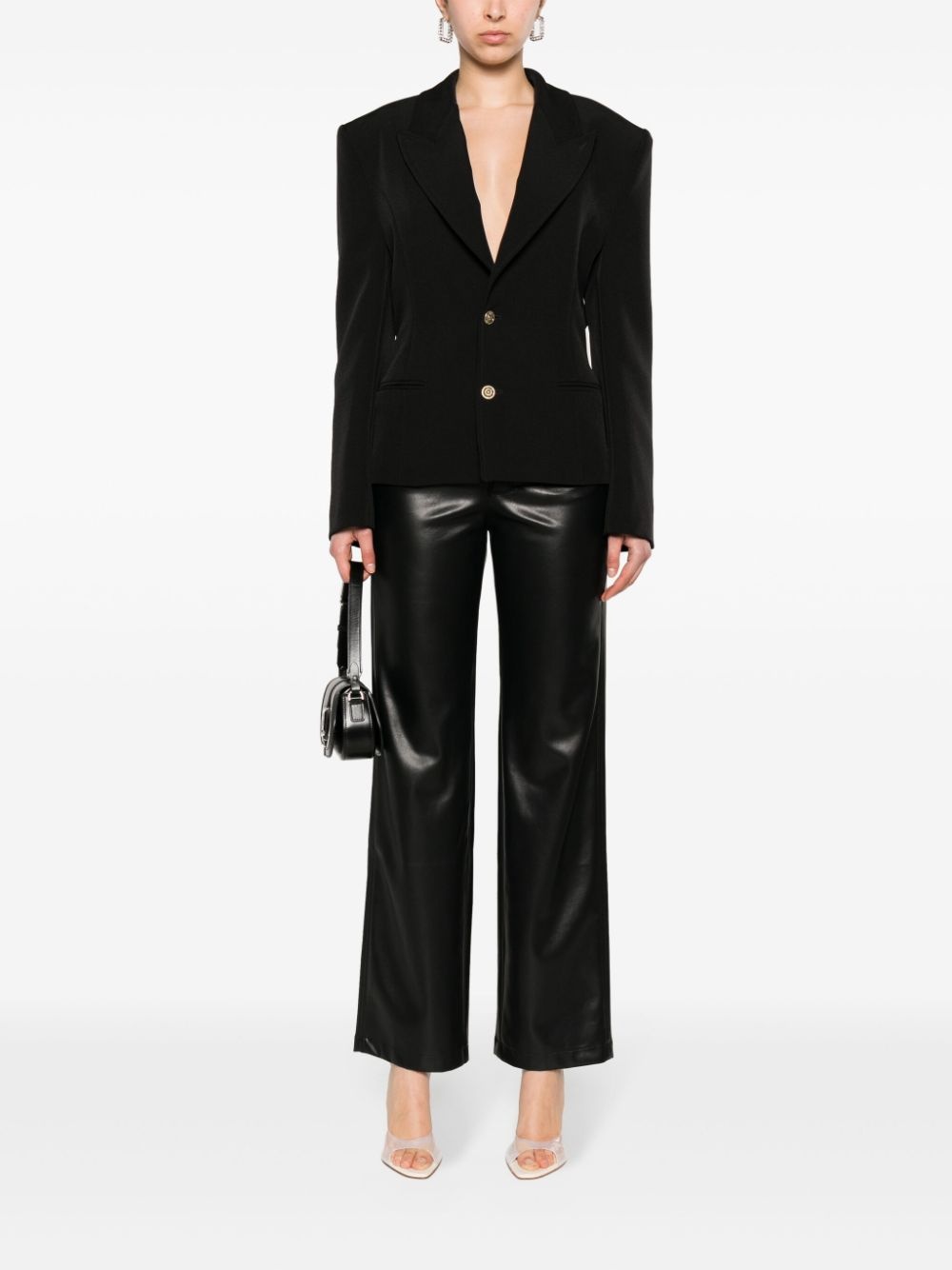 lace-up single-breasted blazer - 2