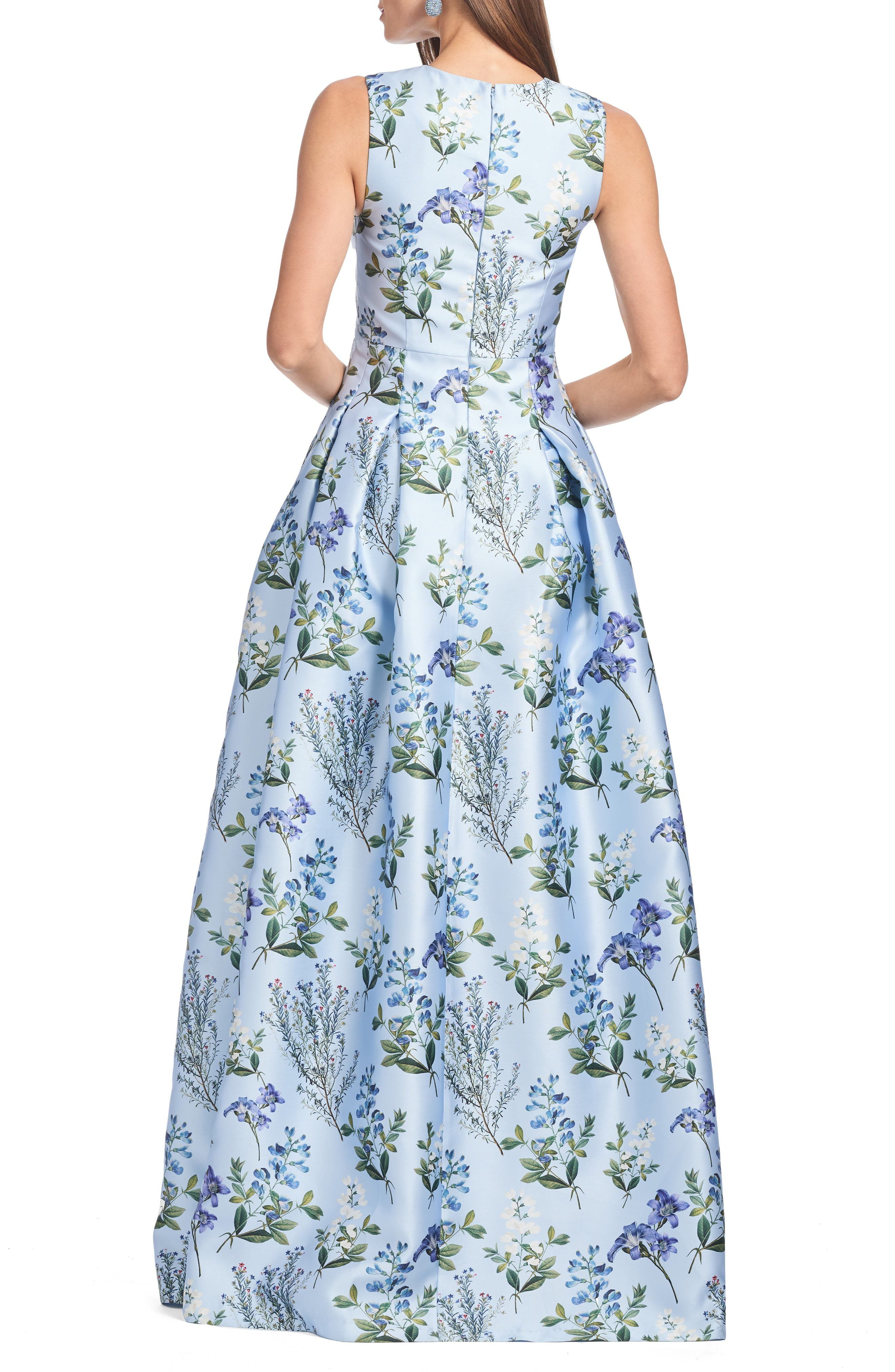 Sachin & Babi Brooke Floral Sleeveless Mikado Gown in Freesia Forest at Nordstrom - 2