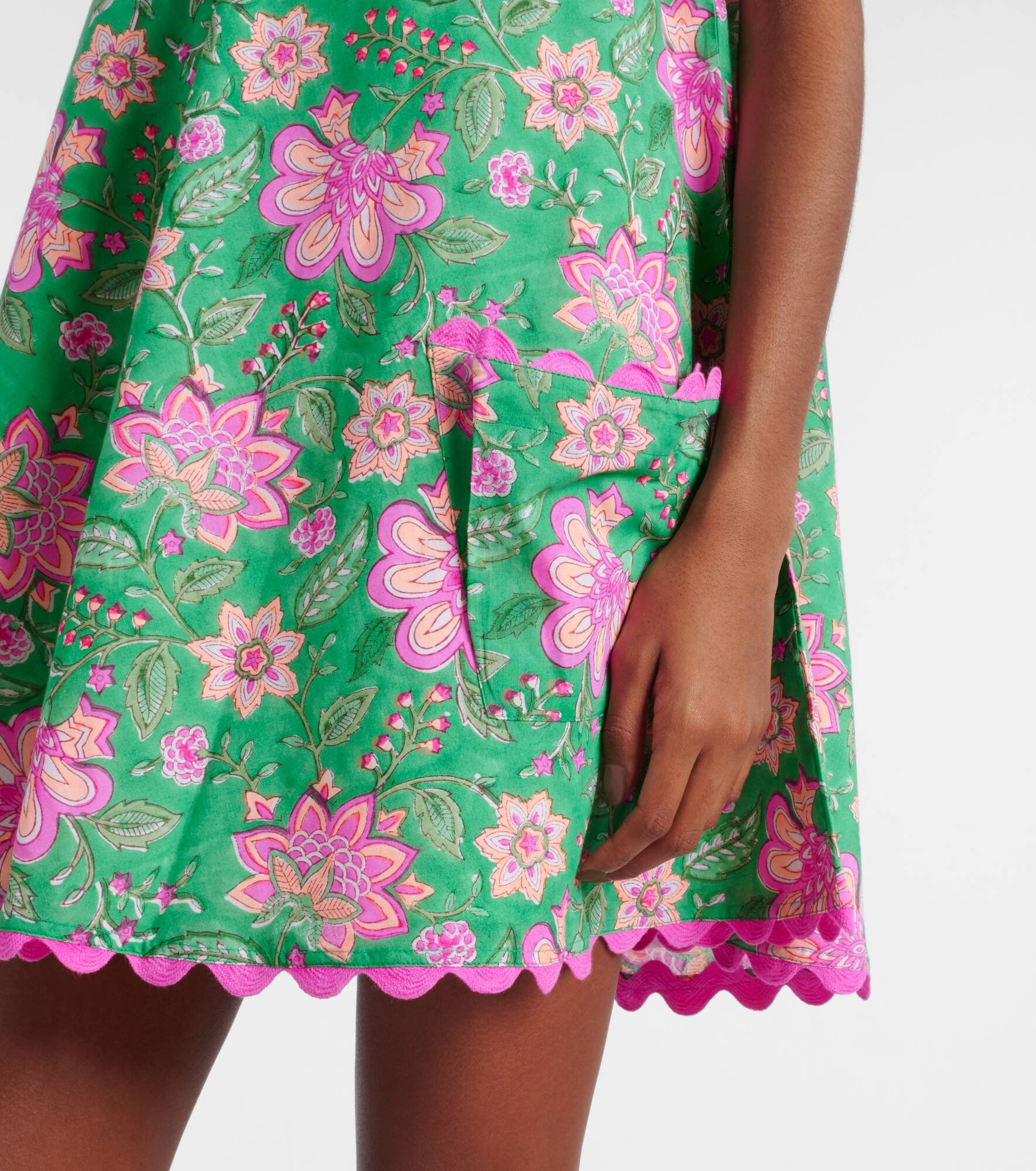 Floral printed cotton minidress - 5