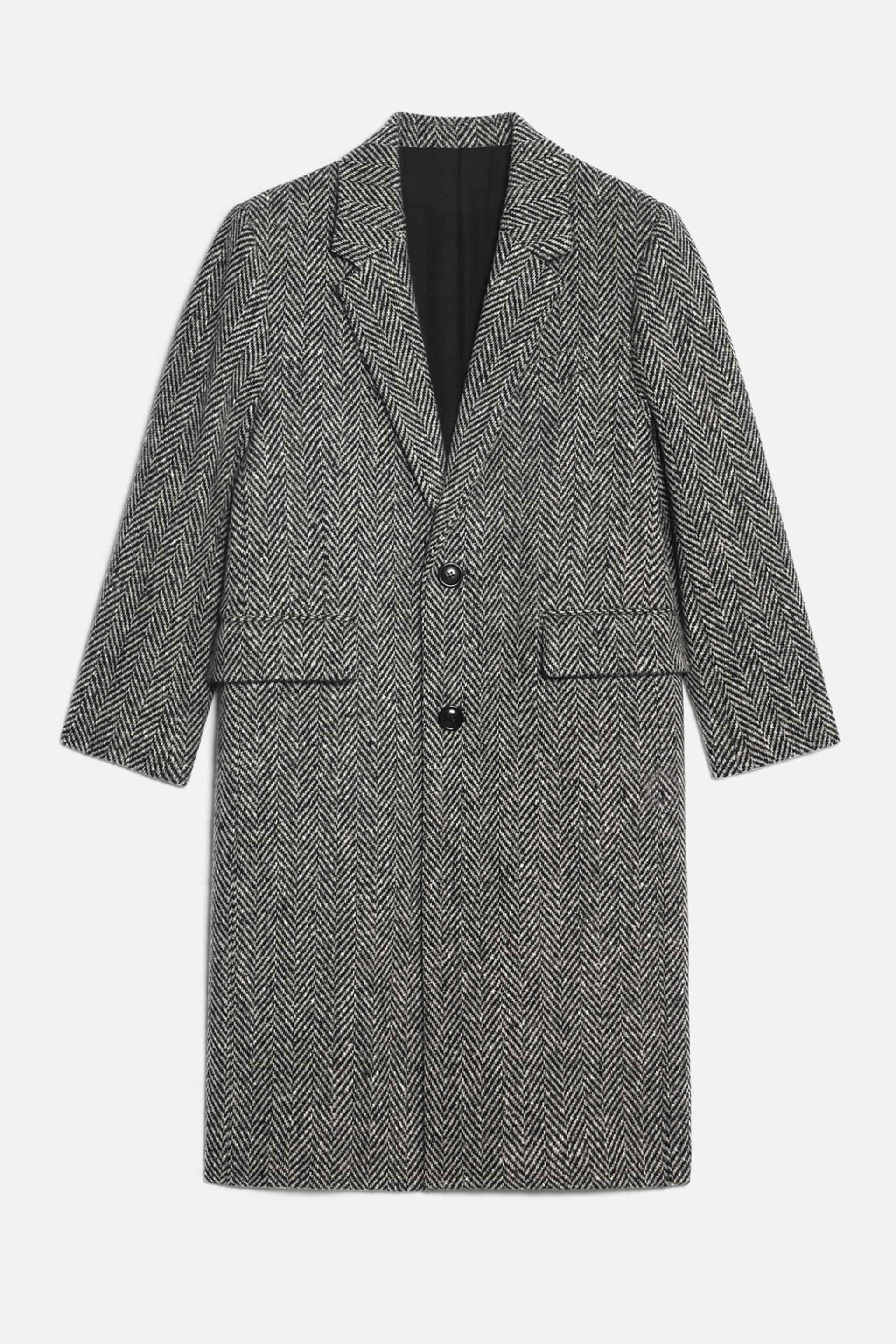 Two Buttons Structured Coat - 6
