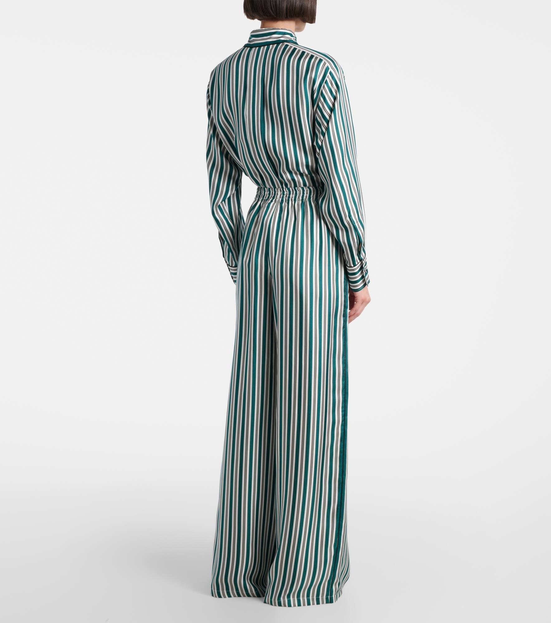 Ladino striped wide-leg silk twill pants - 3