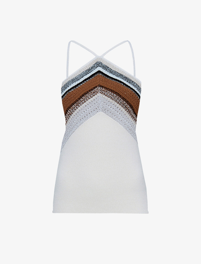 Bella Tank in Crochet Stripe Knit 1
