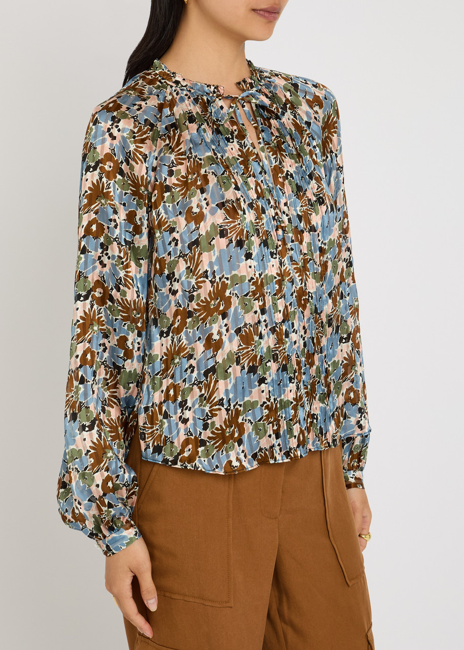 Veronica Beard Linds Floral-print Silk Blouse - 2
