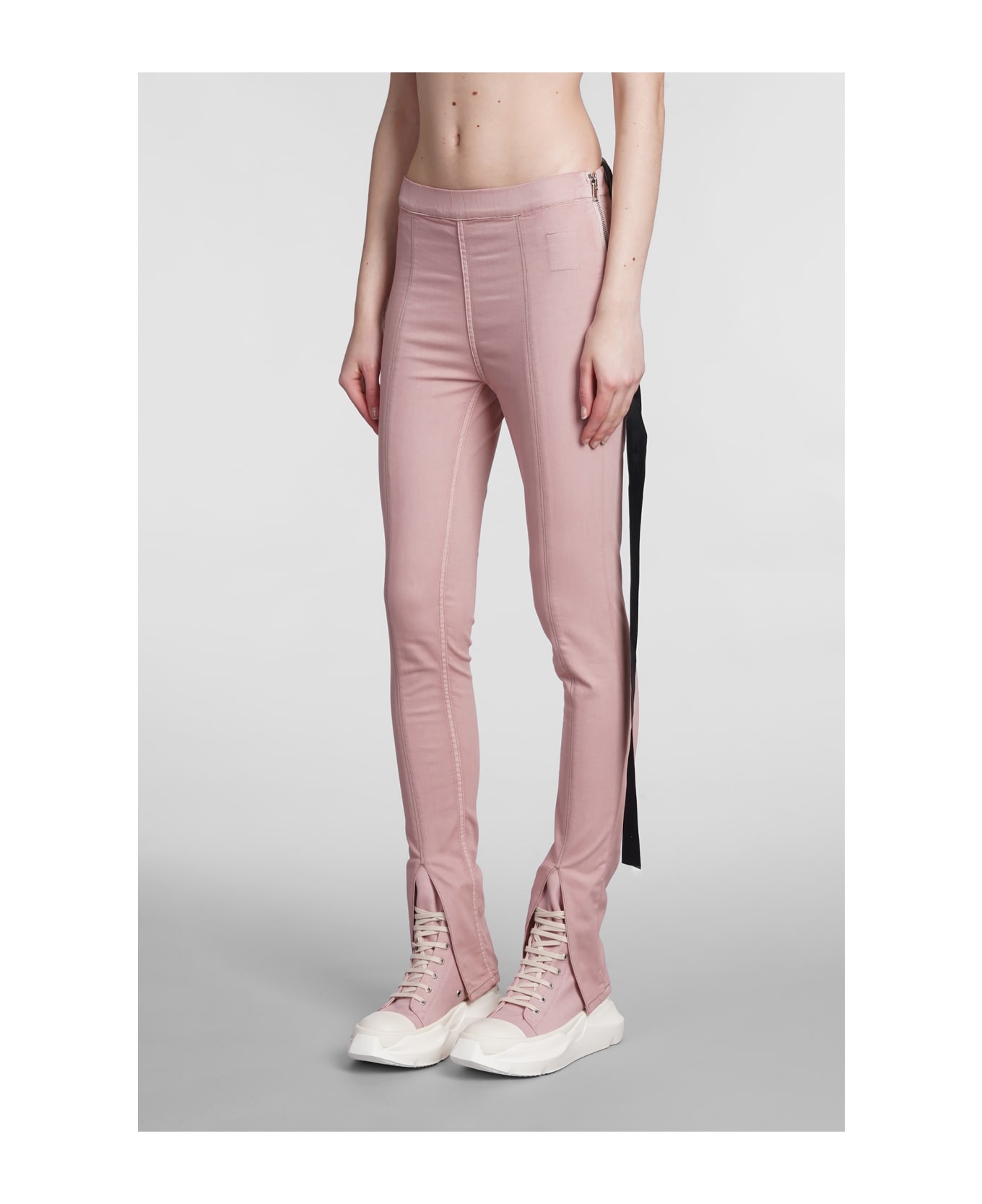 Slit Front Leggins Leggings In Rose-pink Cotton - 4