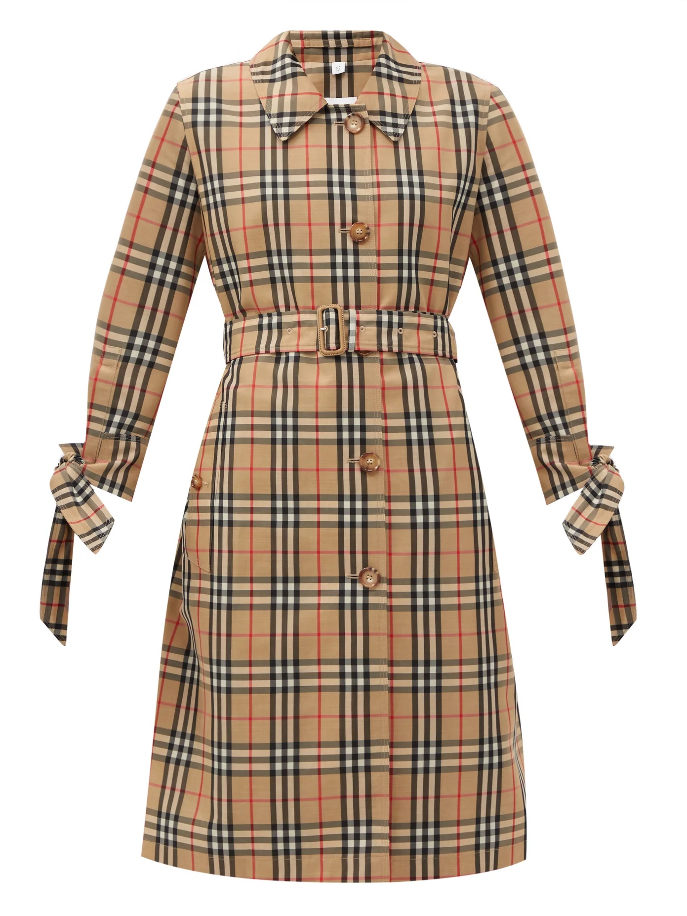 Claygate Vintage-check gabardine trench coat - 1