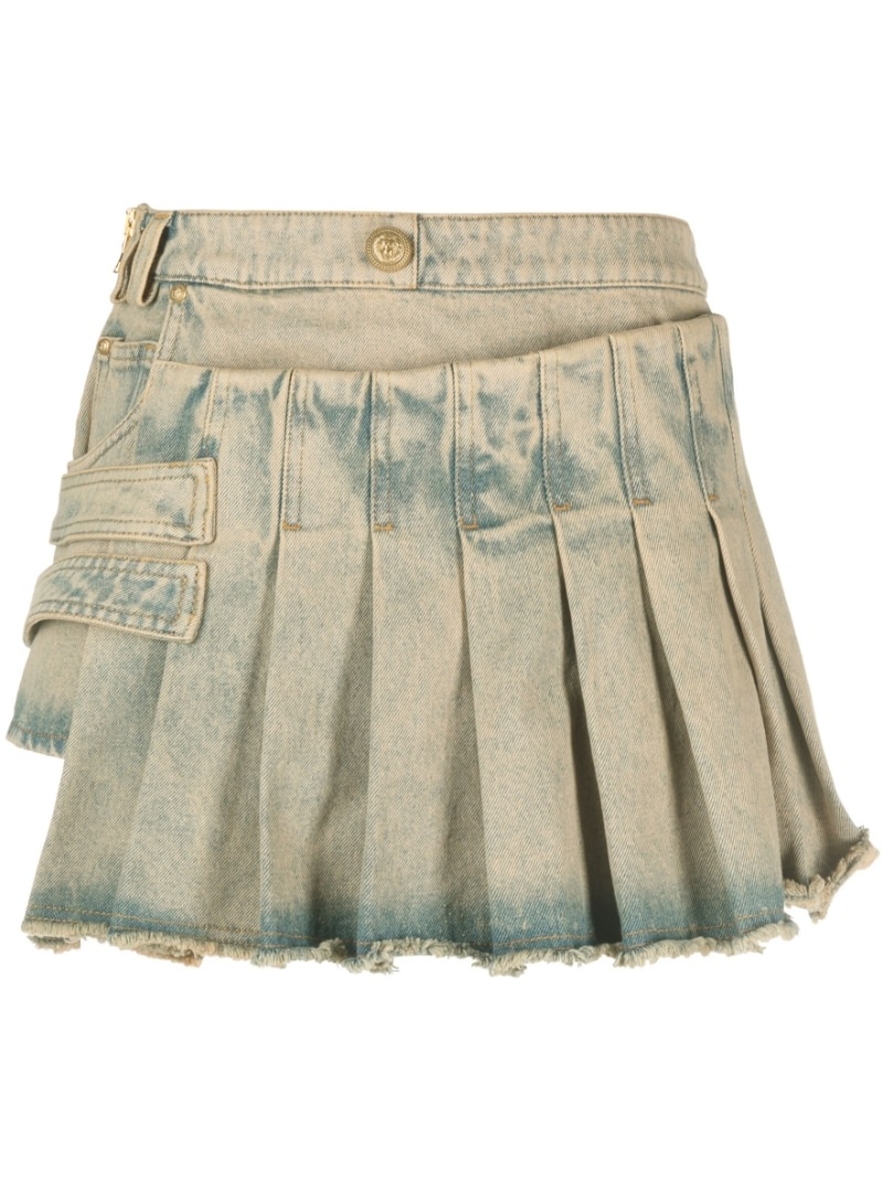 pleated asymmetric miniskirt - 1