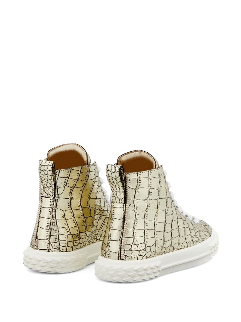 crocodile-effect high-top sneakers - 3