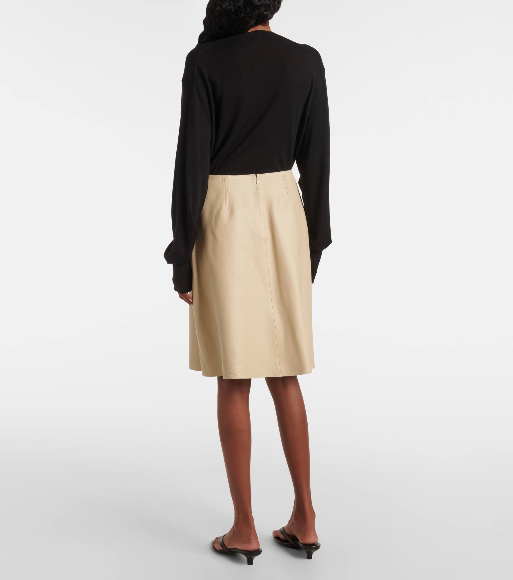 Leather midi skirt - 3