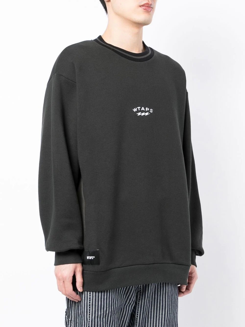 logo-print crew neck sweatshirt - 3