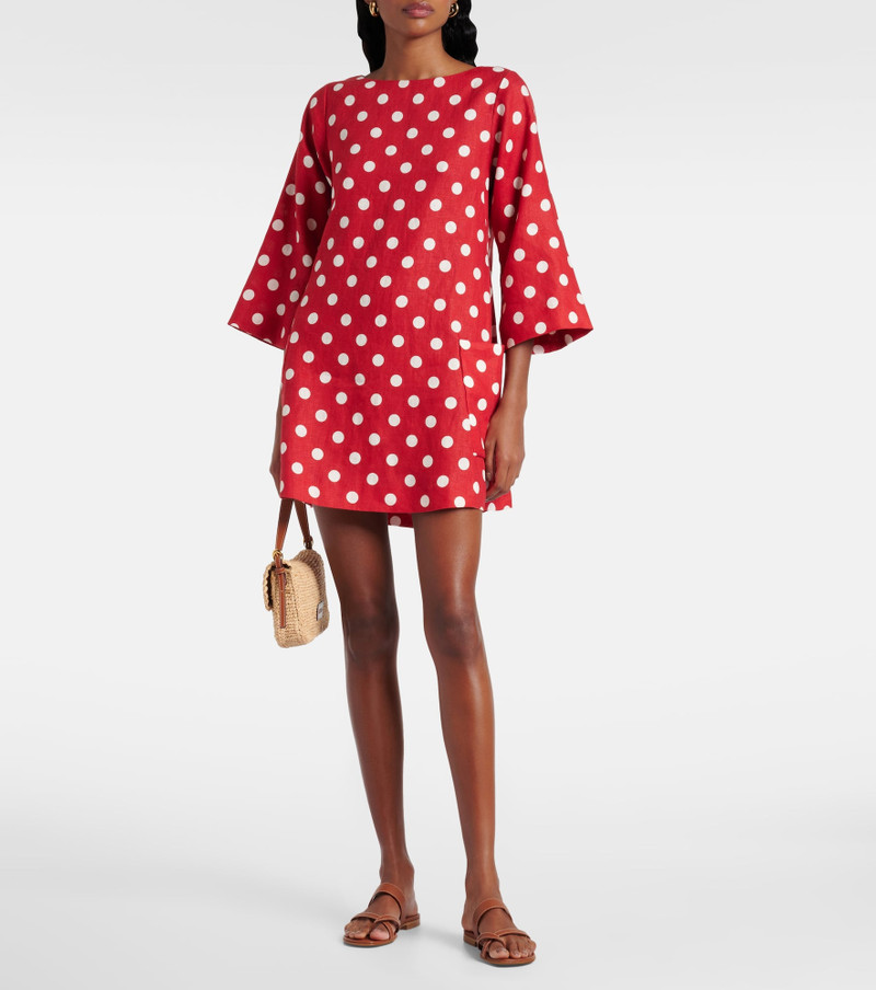 POSSE Nina polka-dot linen minidress outlook