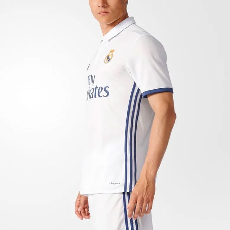 adidas real Madrid 16-17 Season Fan Edition Home Alphabet Logo Stripe Sports Soccer/Football Short S - 6