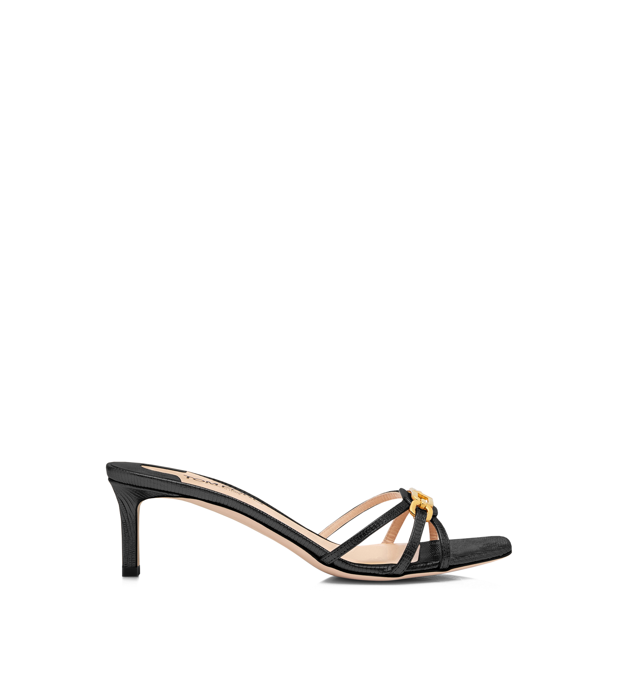 STAMPED LIZARD LEATHER WHITNEY MULE - 1
