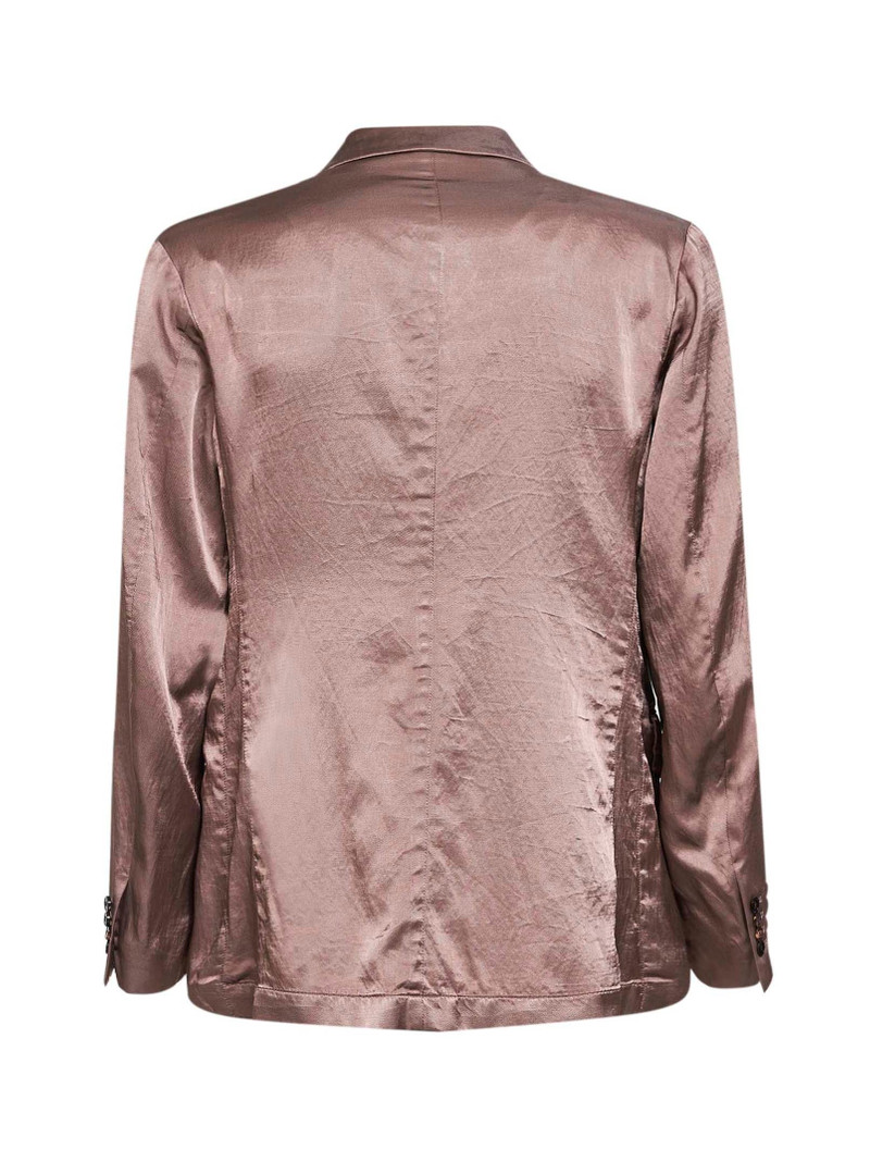 Dries Van Noten Old rose viscose and cotton double-breasted blazer outlook