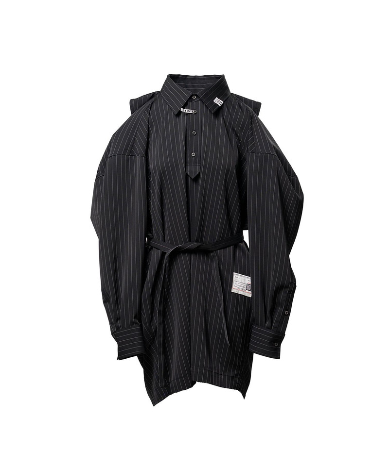 Vest Combined Stripe Shirt Dress 21