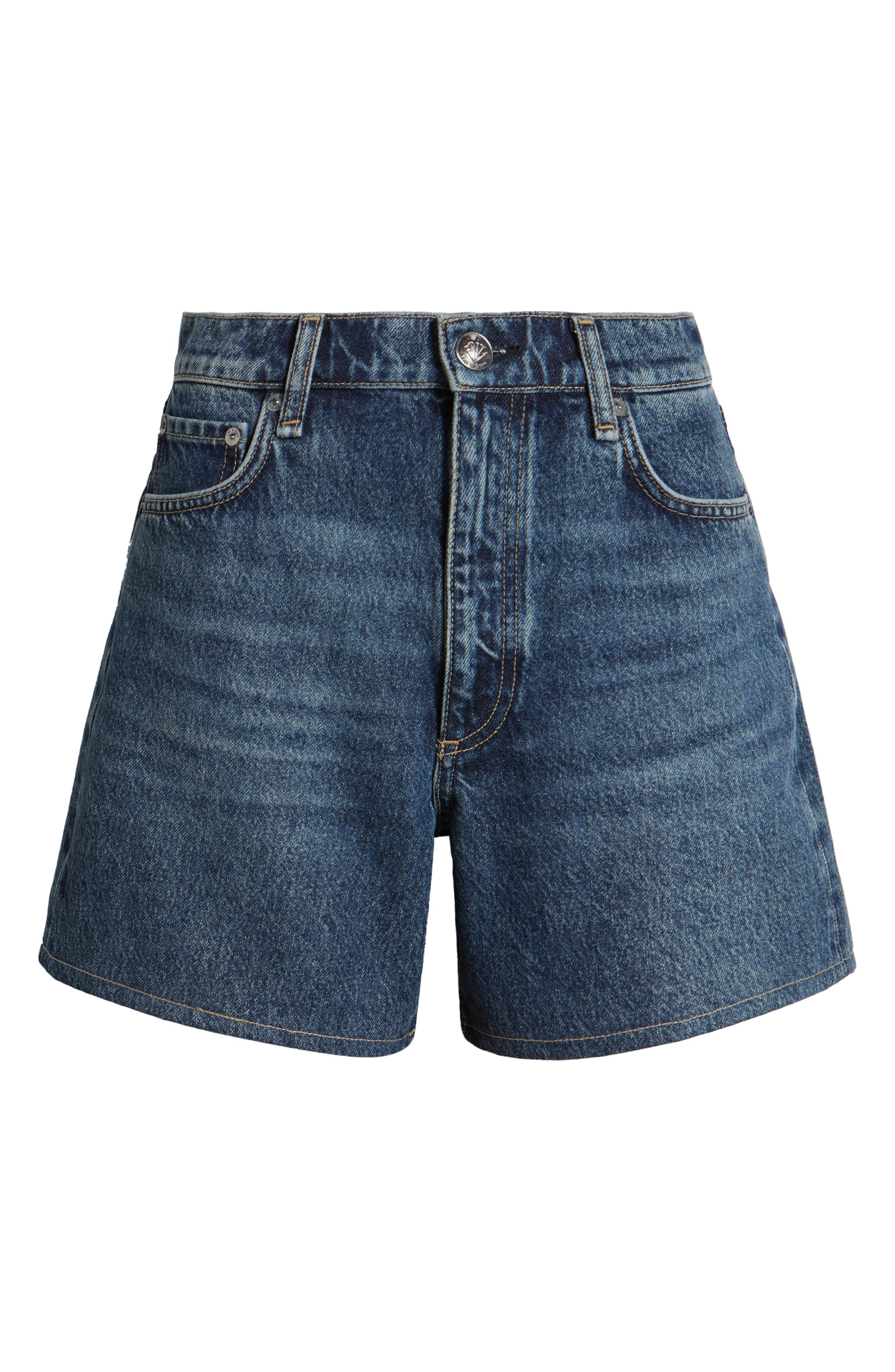 rag & bone Kaia High Waist Relaxed Fit Denim Shorts in Adeline at Nordstrom - 5