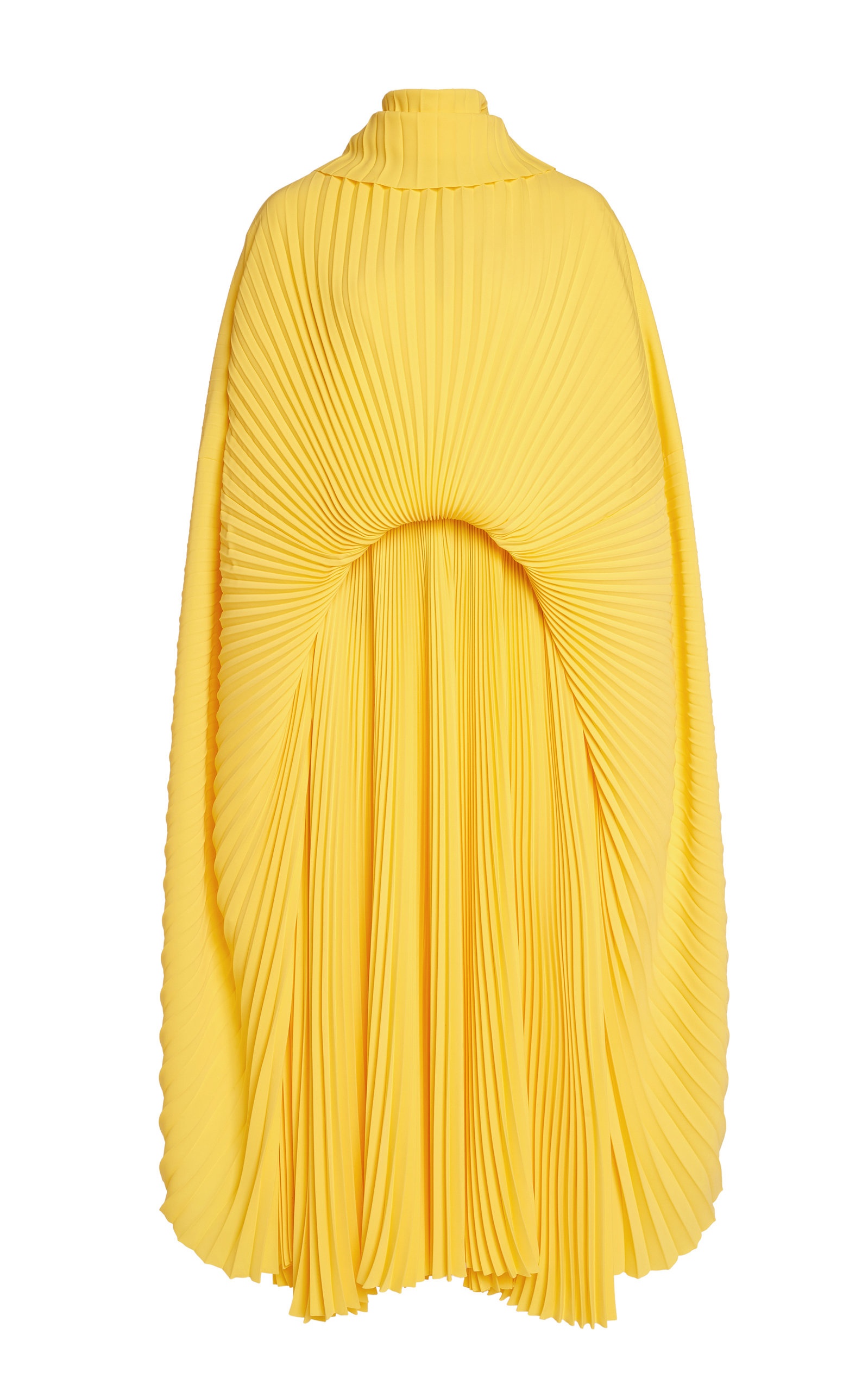 Pleated Crepe Maxi Dress yellow - 1