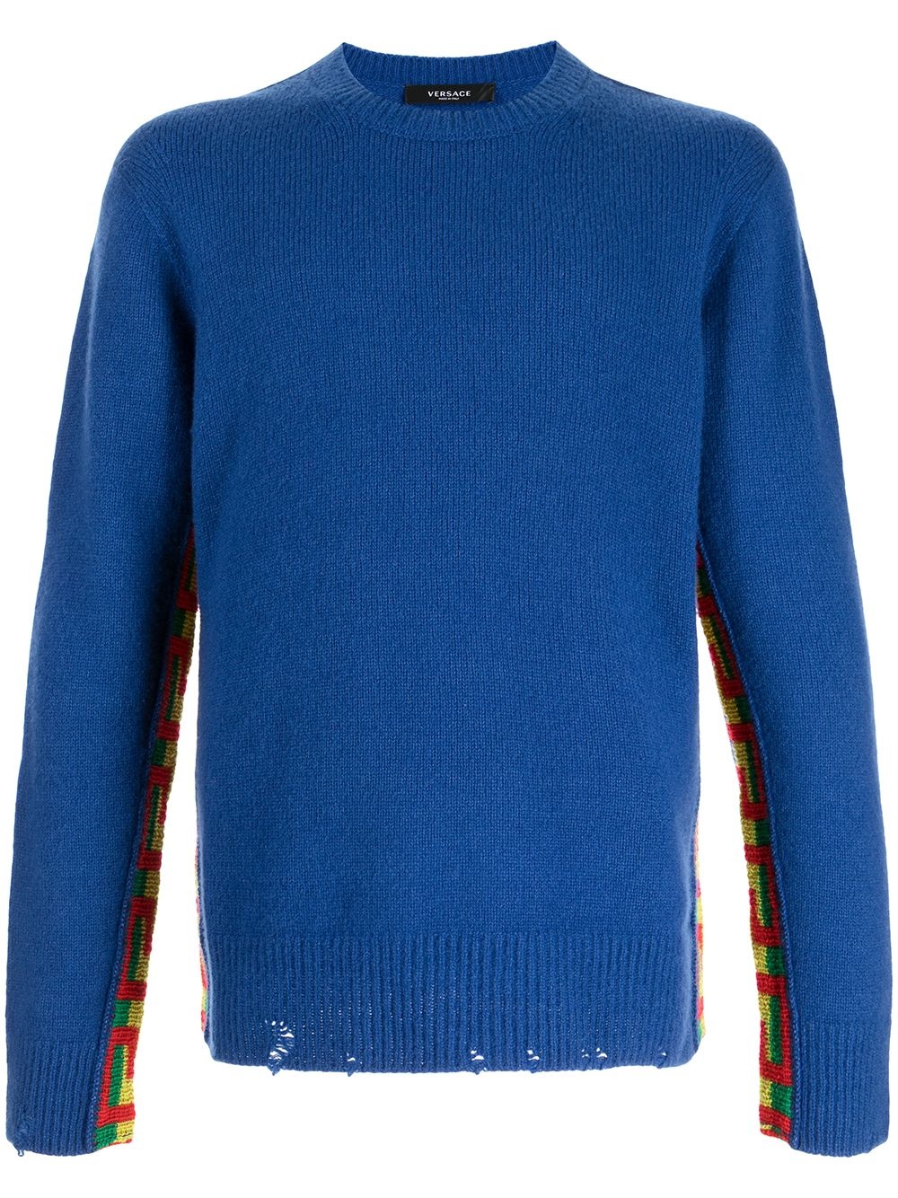 Greek key knit crewneck jumper - 1