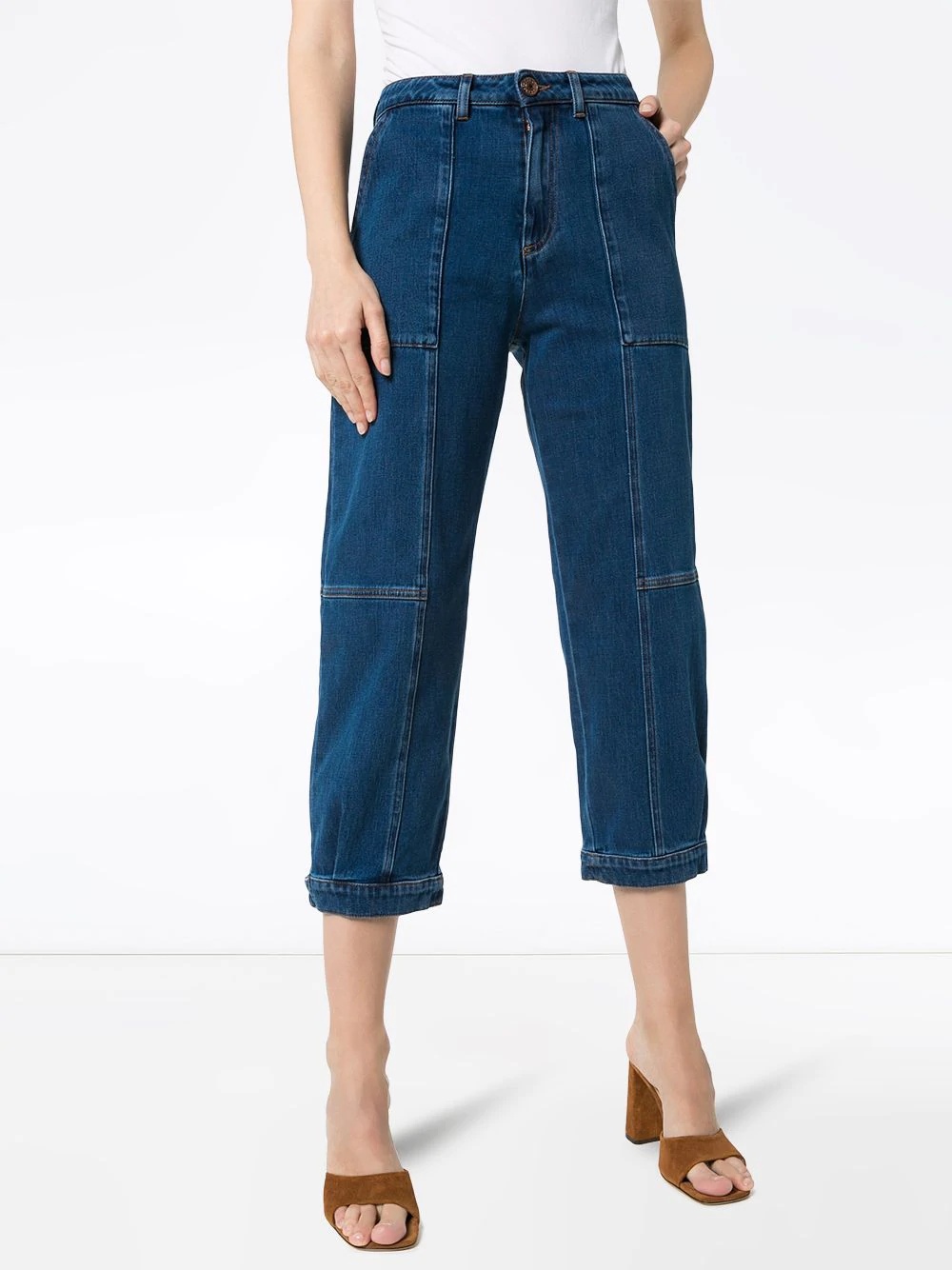 high-rise cropped jeans - 3