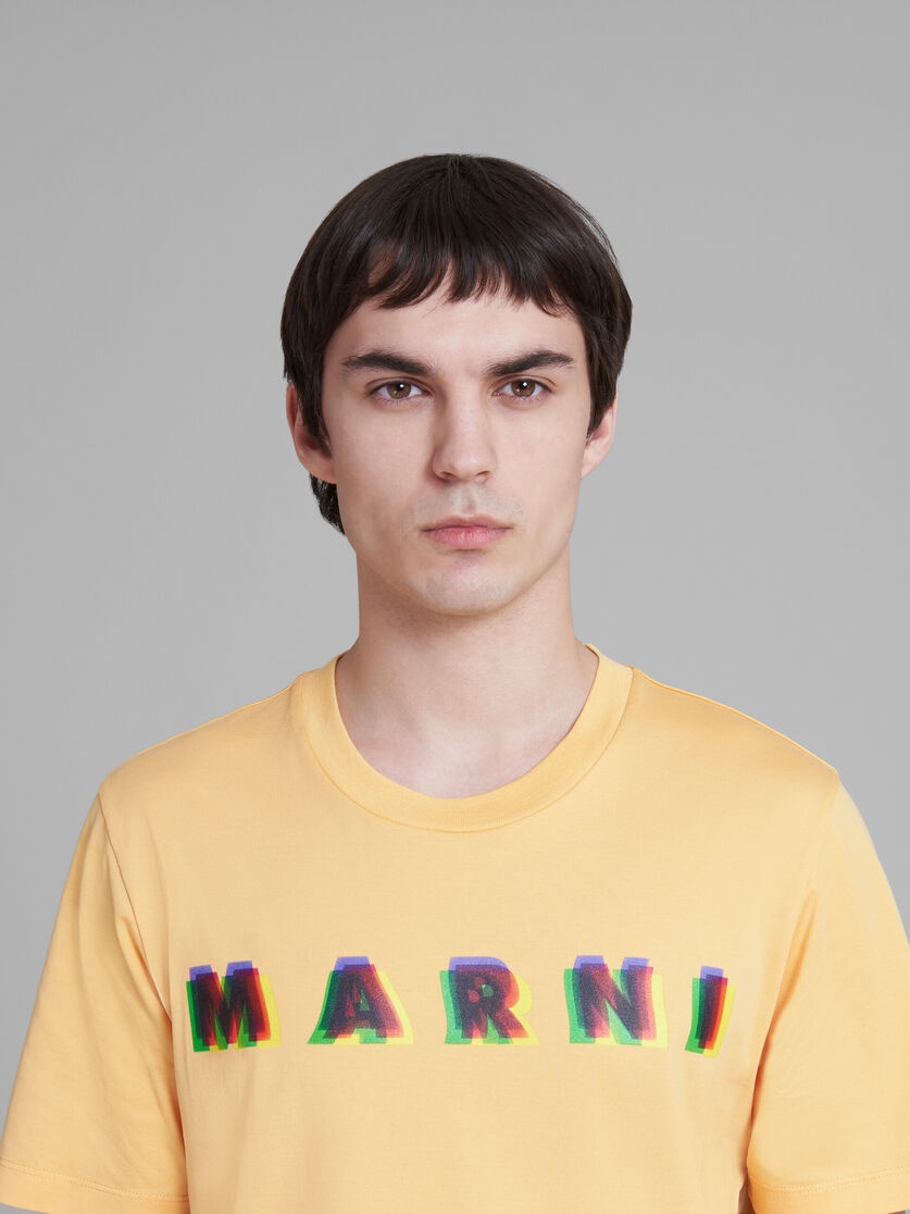 ORANGE COTTON T-SHIRT WITH 3D MARNI PRINT - 4