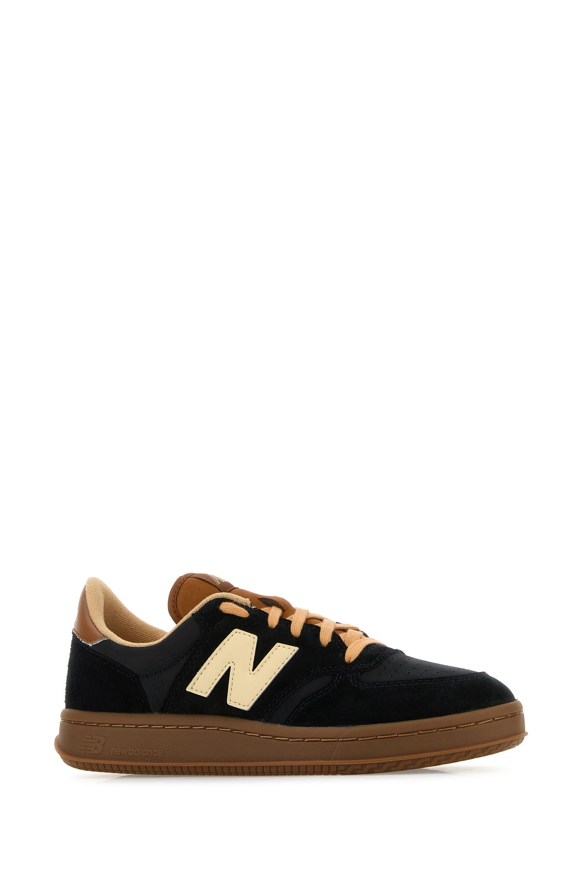 Black leather and suede T500 sneakers - 2