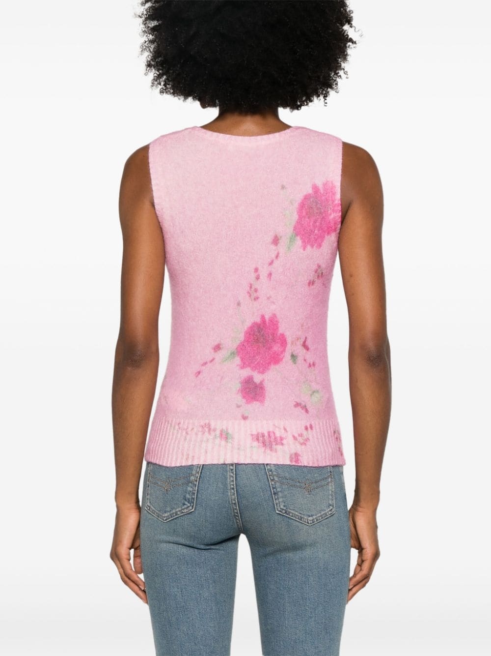 roses-print tank top - 4