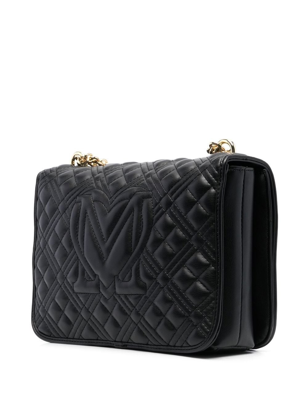 logo-plaque quilted shoulder bag - 3